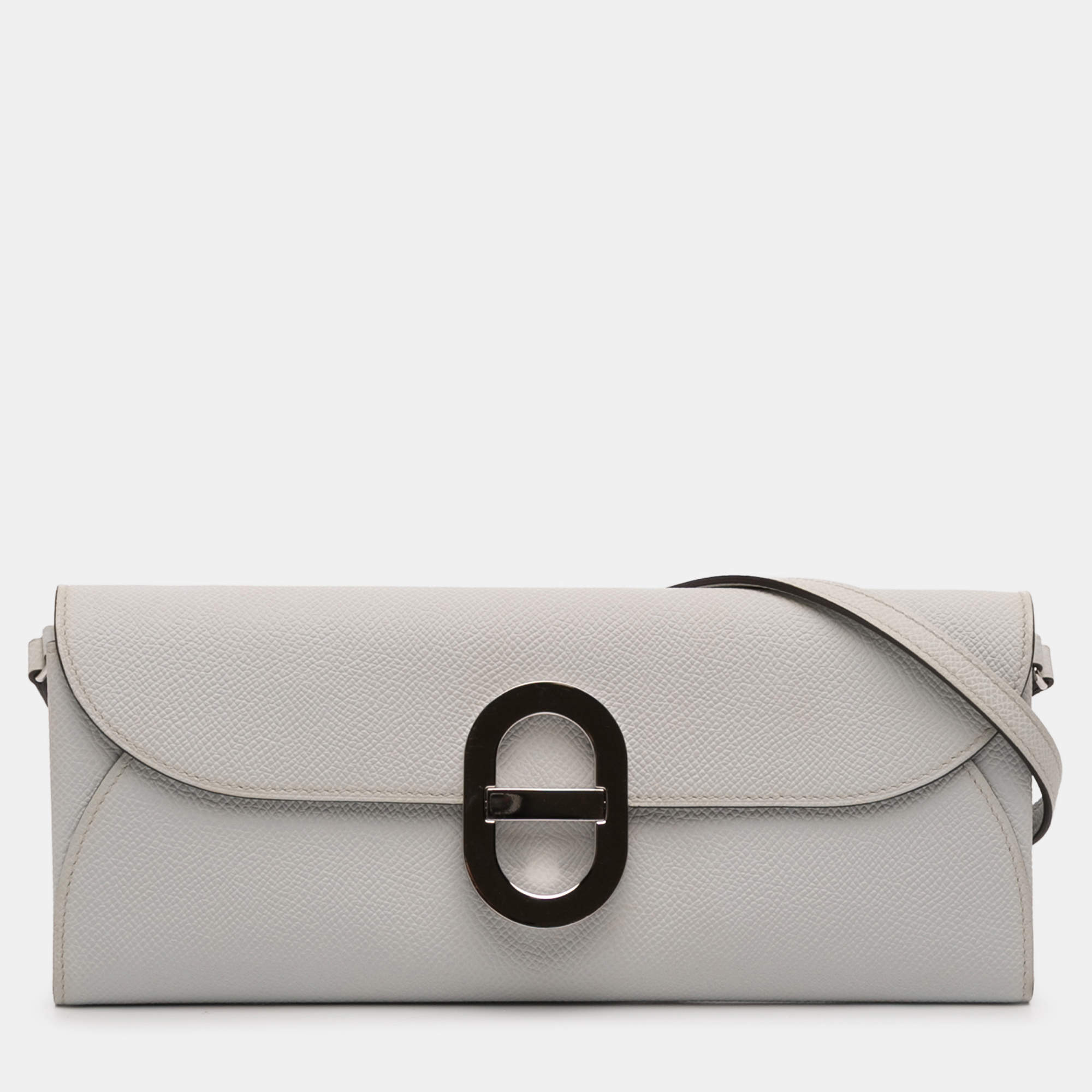 مملوكة مسبقًا Hermes Grey Epsom Maillon To Go Wallet