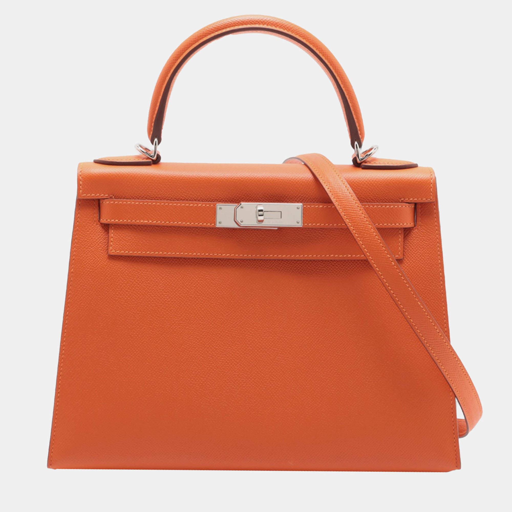مملوكة مسبقًا Hermes Orange Epsom Kelly II Sellier 28