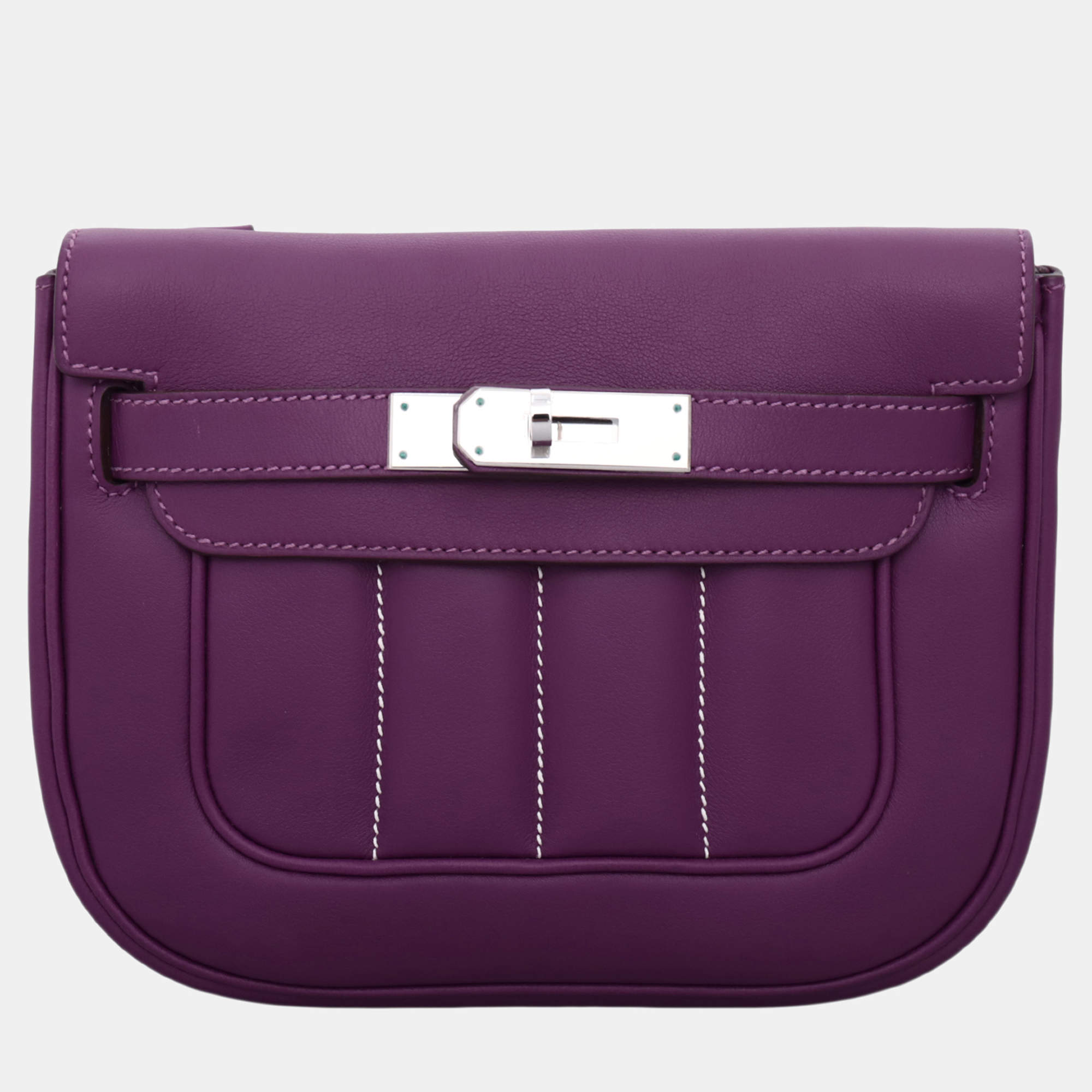 مملوكة مسبقًا Hermes Mini Berline Purple Calf Bag