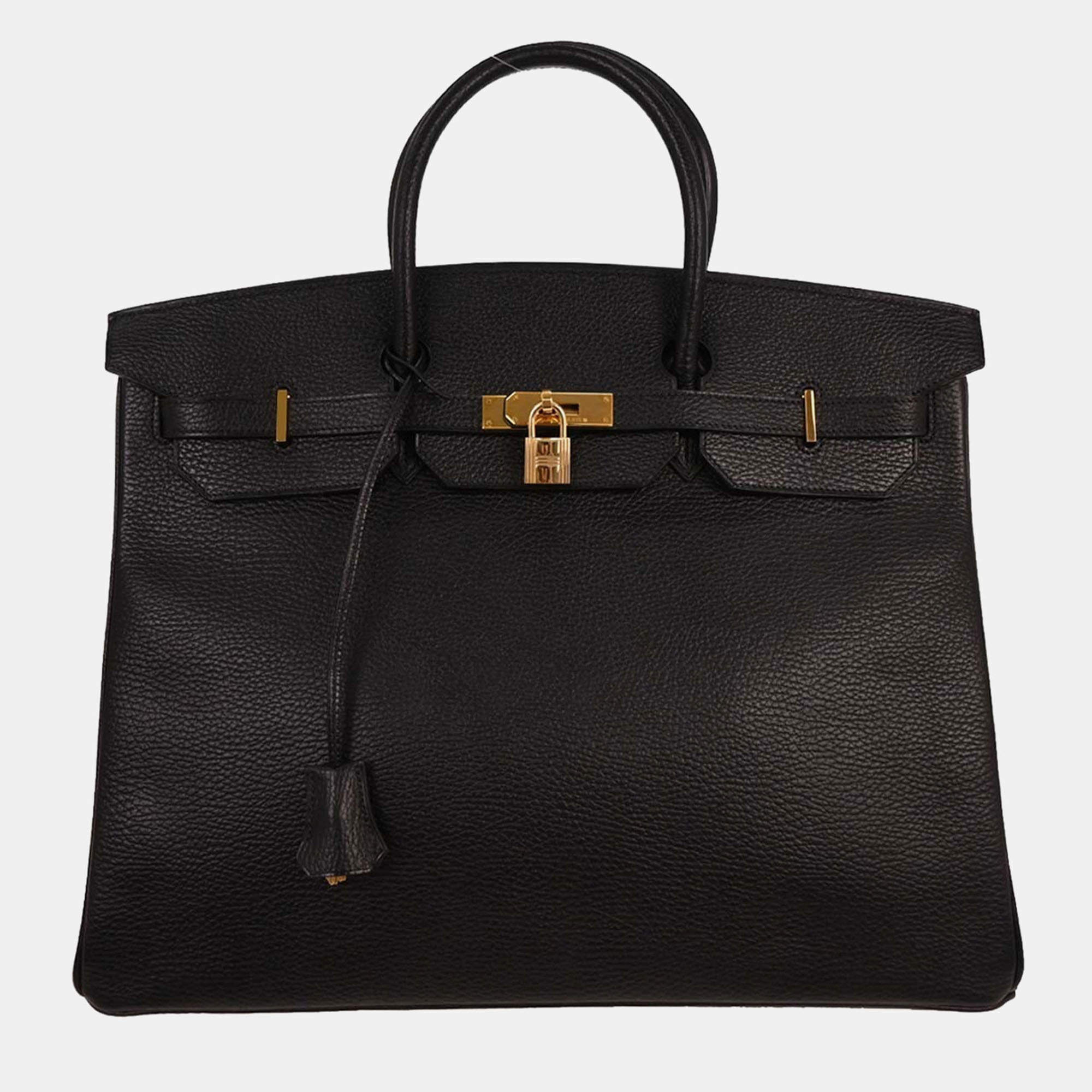 Pre Owned Hermes Black Ardennes Birkin 40 Handbag