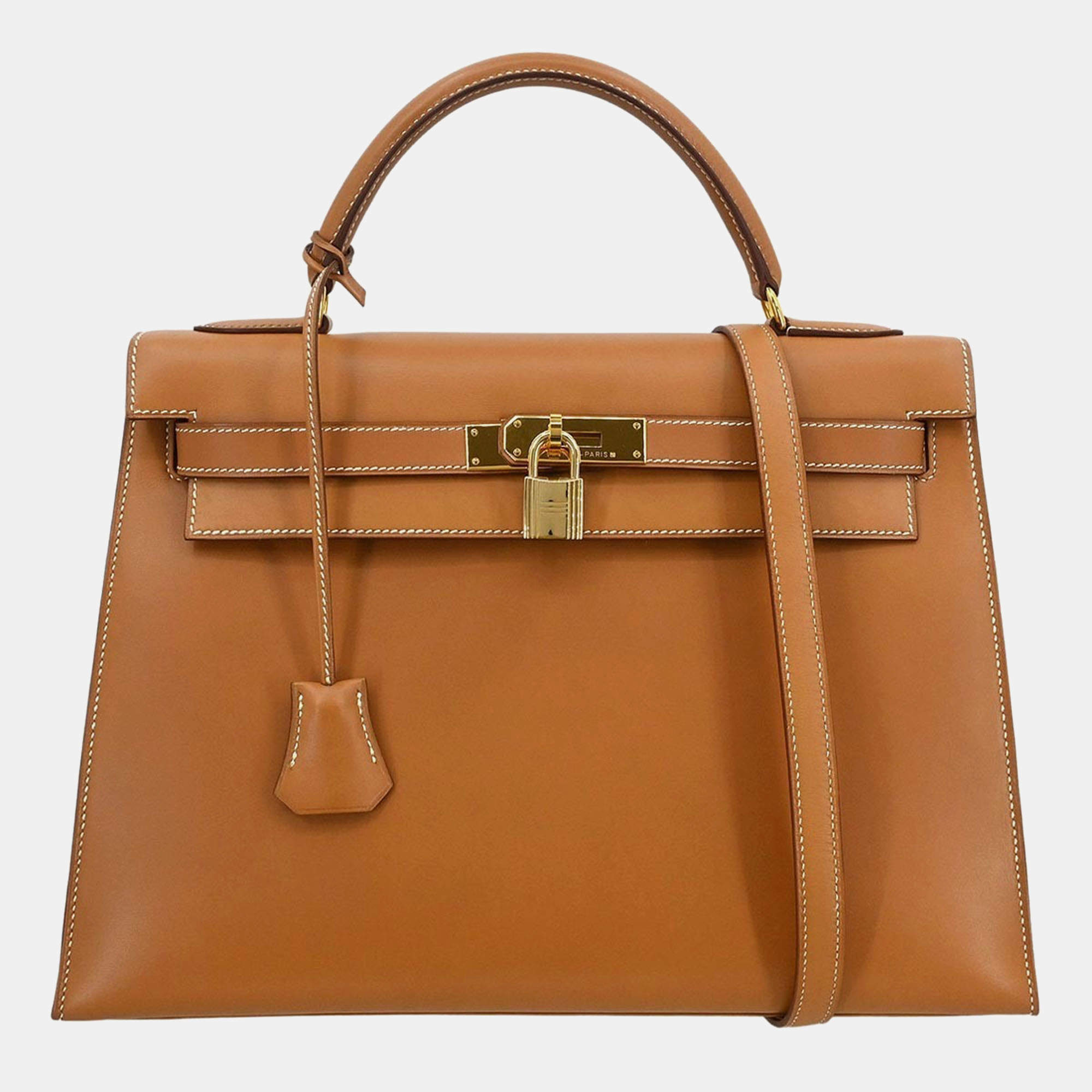 مملوكة مسبقًا Hermes Natural Veau Chamonix Kelly 32 Sellier 2way Handbag