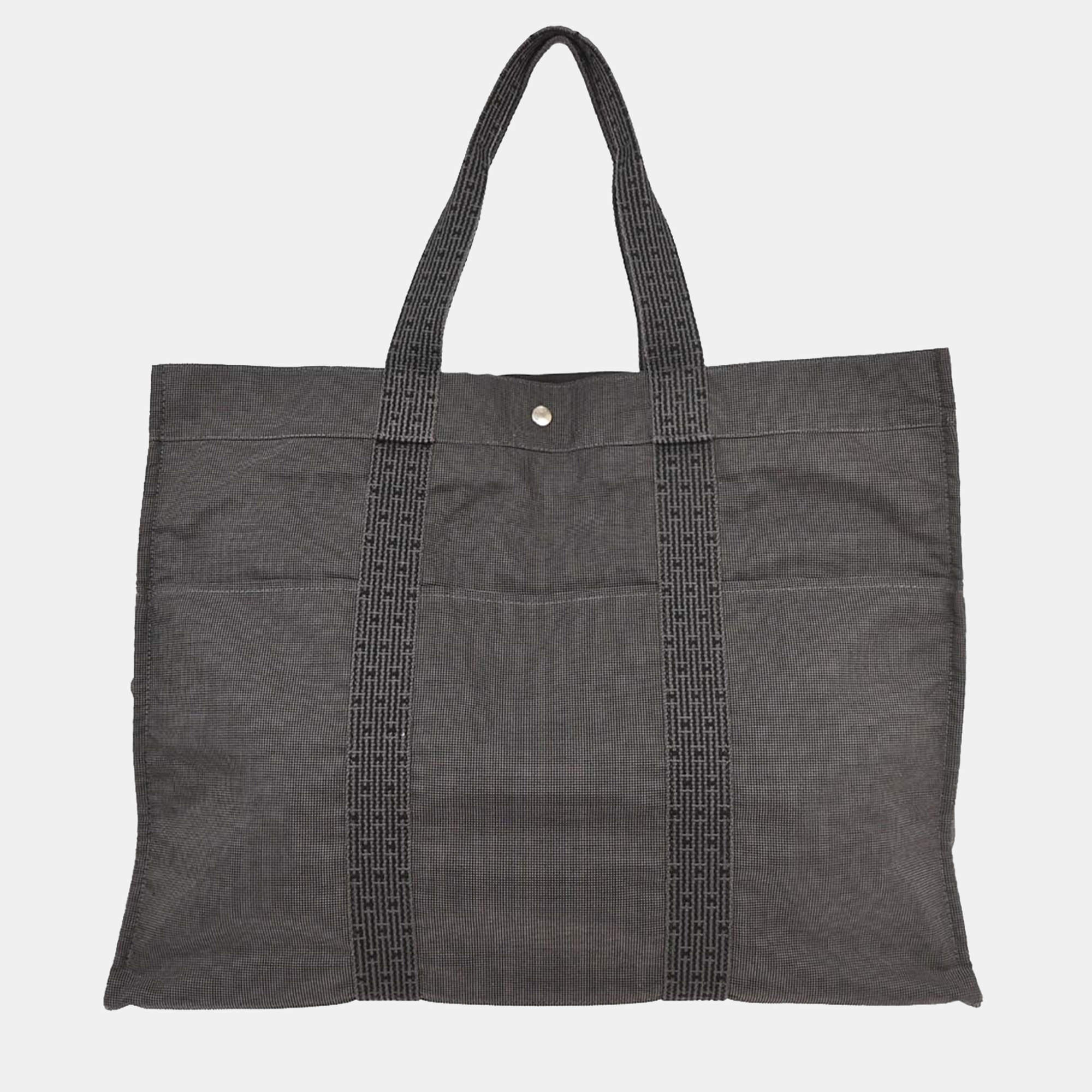 مملوكة مسبقًا حقيبة هيرمس هيرلاين Tgm قماش رمادي توت