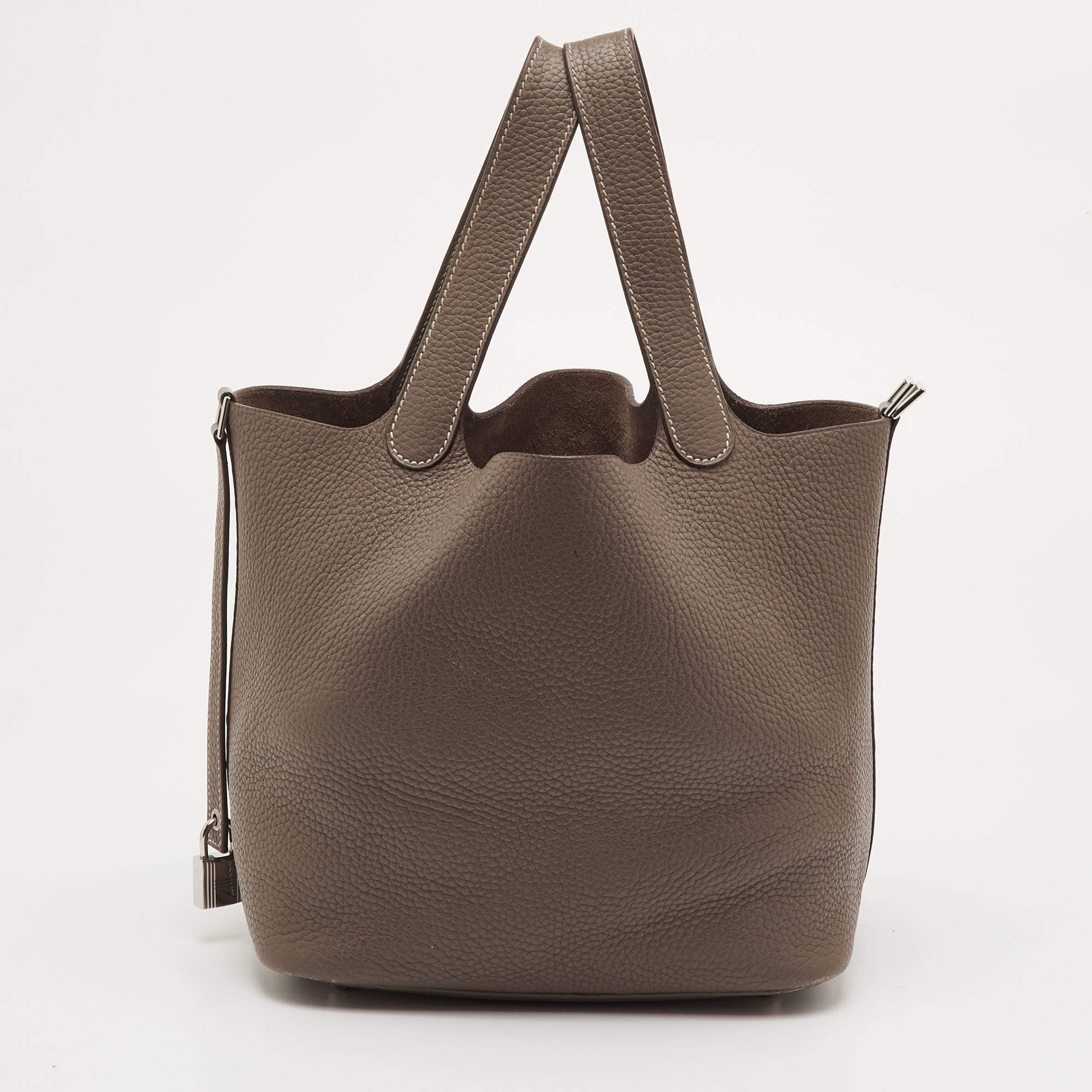 مملوكة مسبقًا Hermès Picotin Lock 22 Etoupe Taurillon Clemence Leather Tote