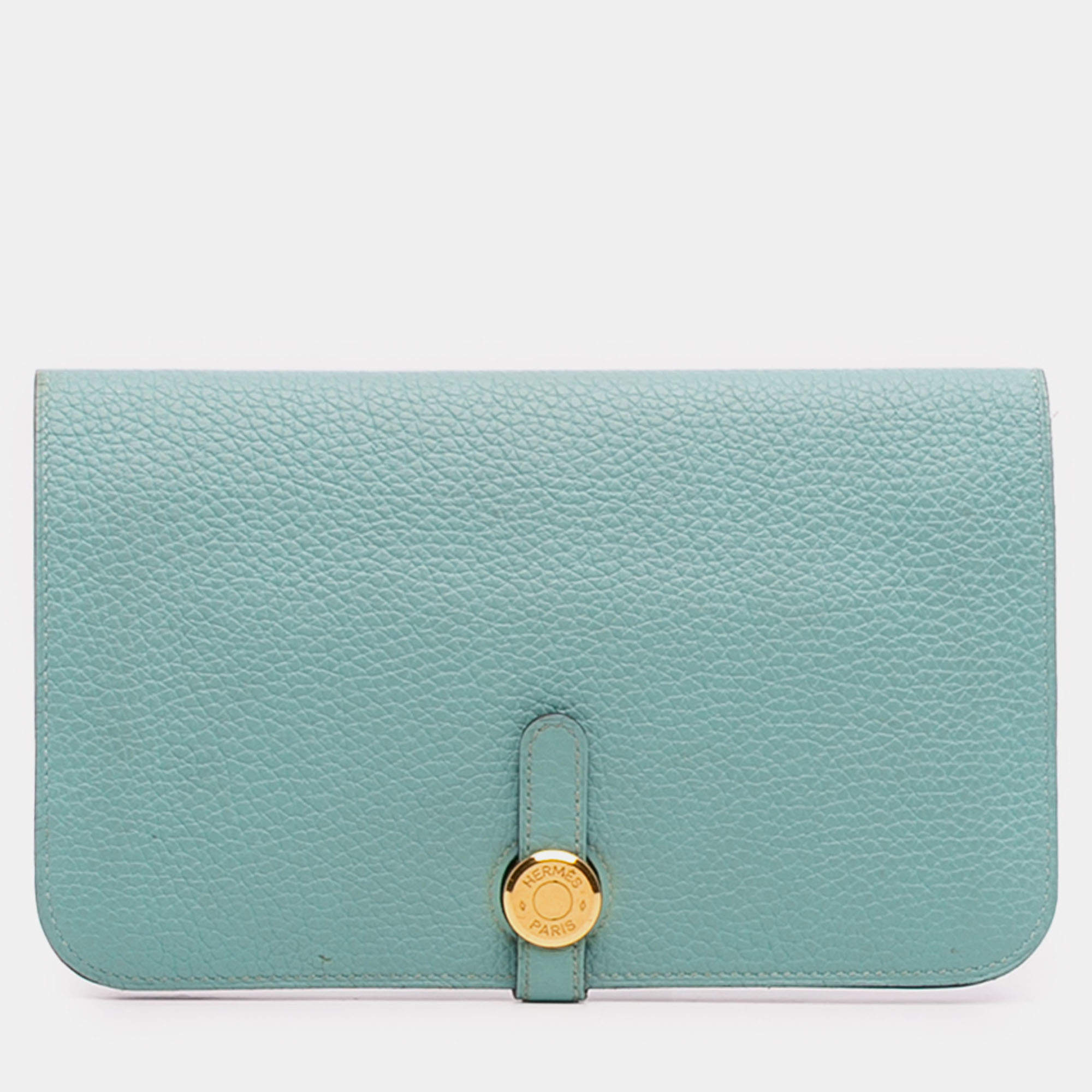 Pre Owned محفظة هيرمس دوجون دوو تـوغو زرقاء جي إم