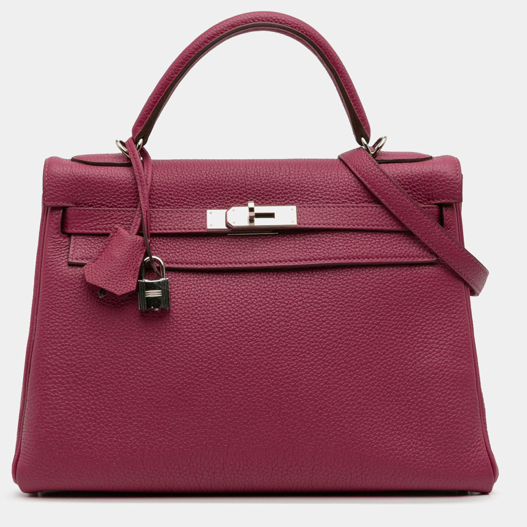 Pre Owned Hermes Purple Togo Kelly II Retourne 32
