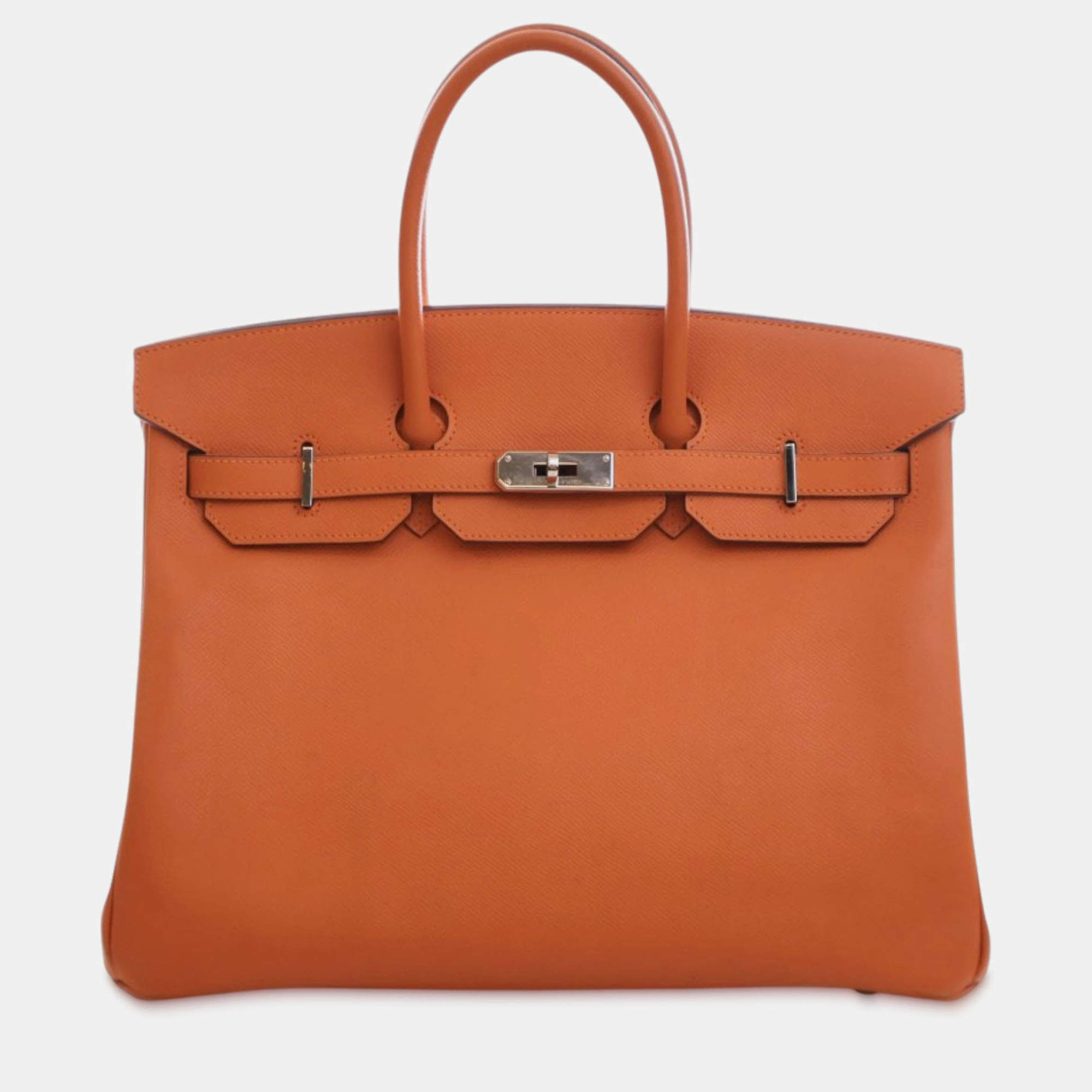 Pre Owned Hermes Orange Epsom Birkin Retourne 35