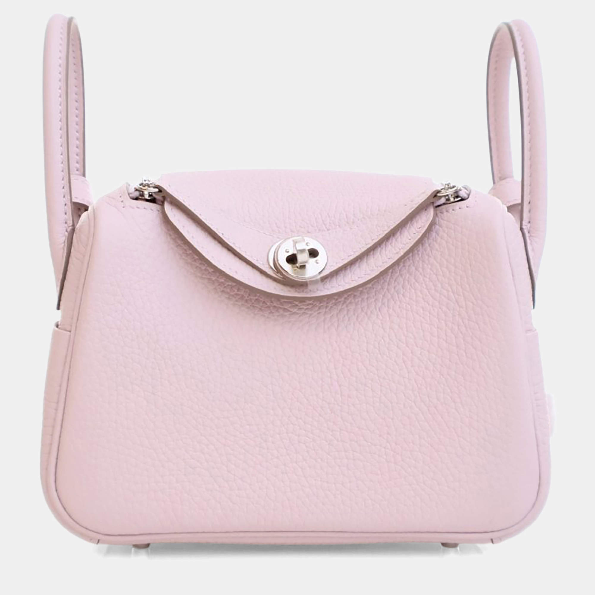 Pre Owned Hermes Mauve Pale Clemence Mini Verso Lindy 20