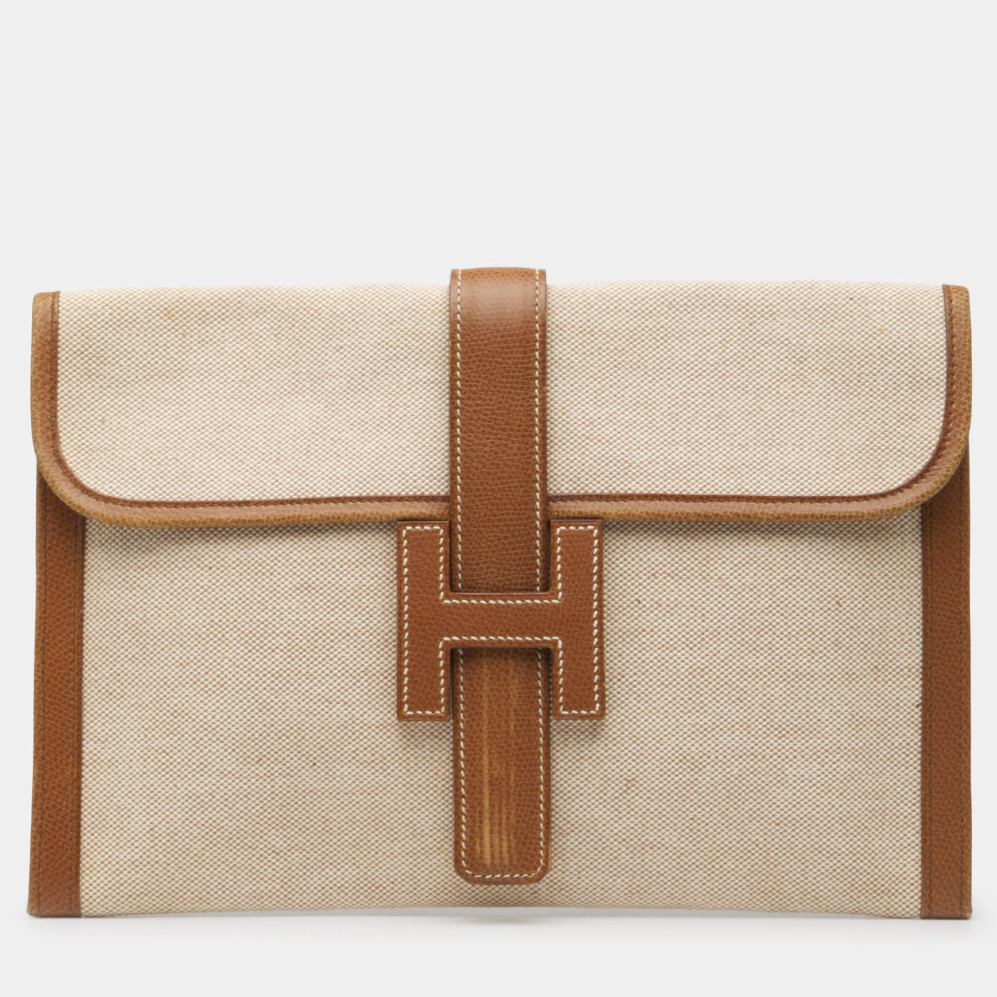 Pre Owned Hermes Brown Toile Jige 29