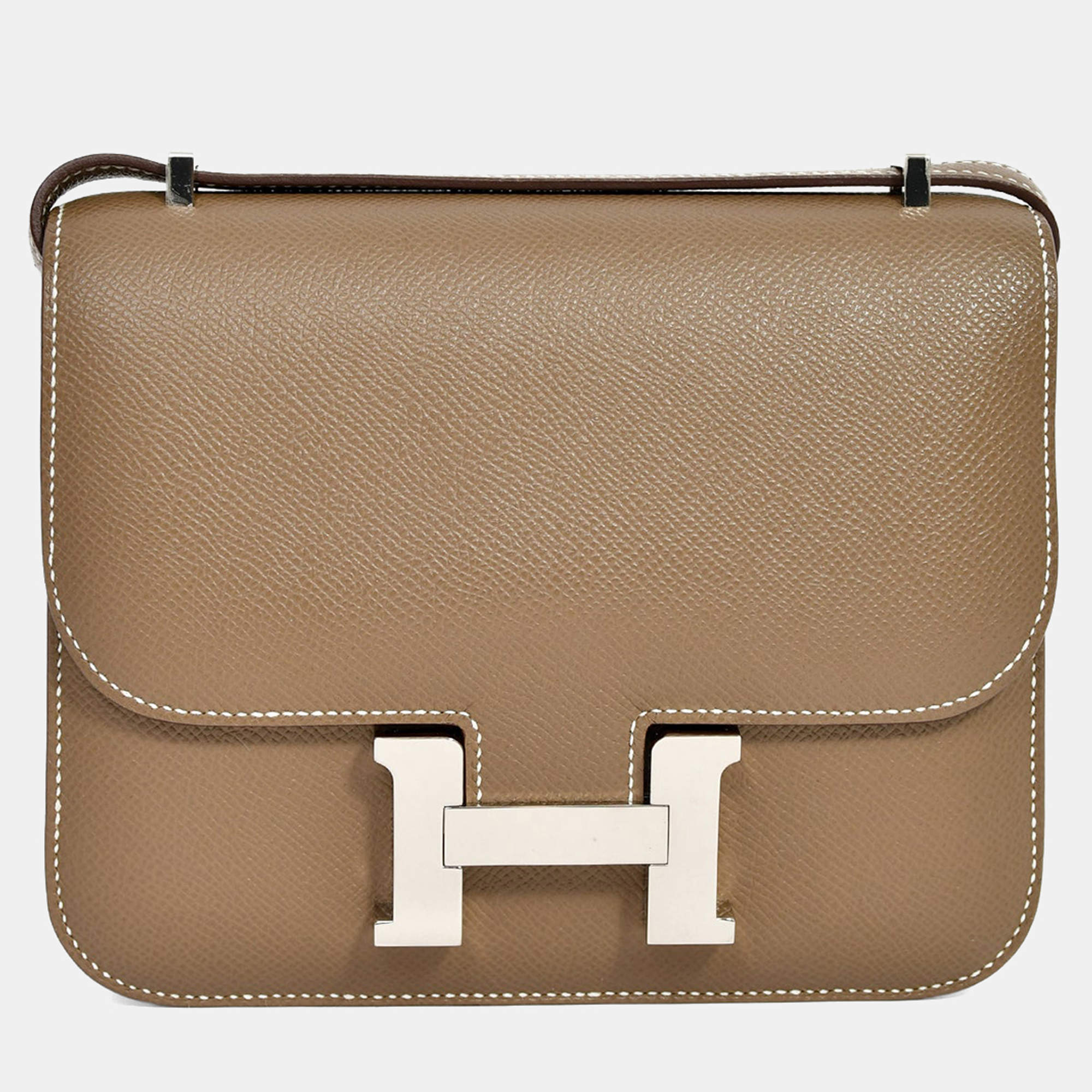 مملوكة مسبقًا Hermes 2023 Etoupe Epsom Leather Mini Constance 18
