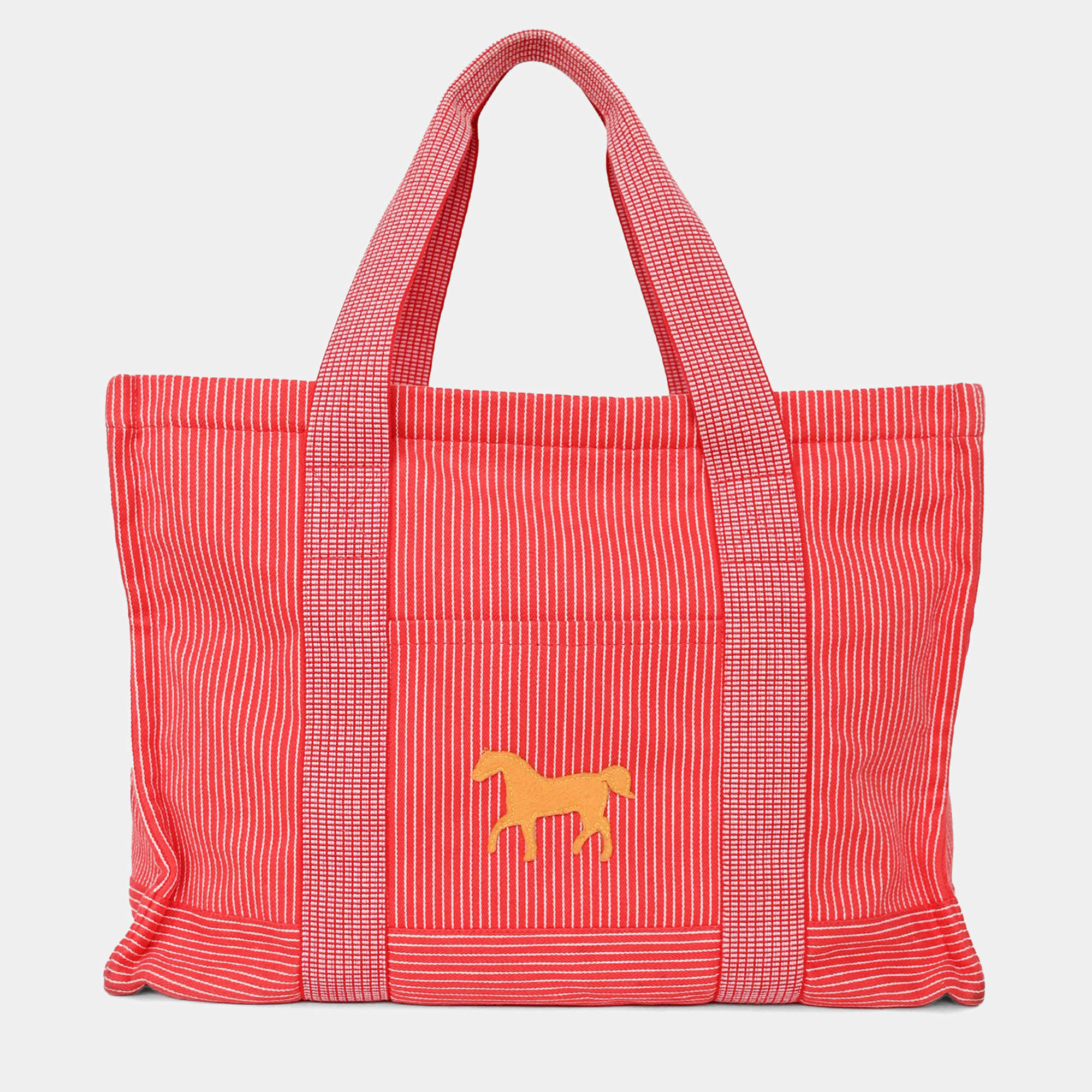 Pre Owned Hermes Red/White Striped Vavalcolor Nappy Bag