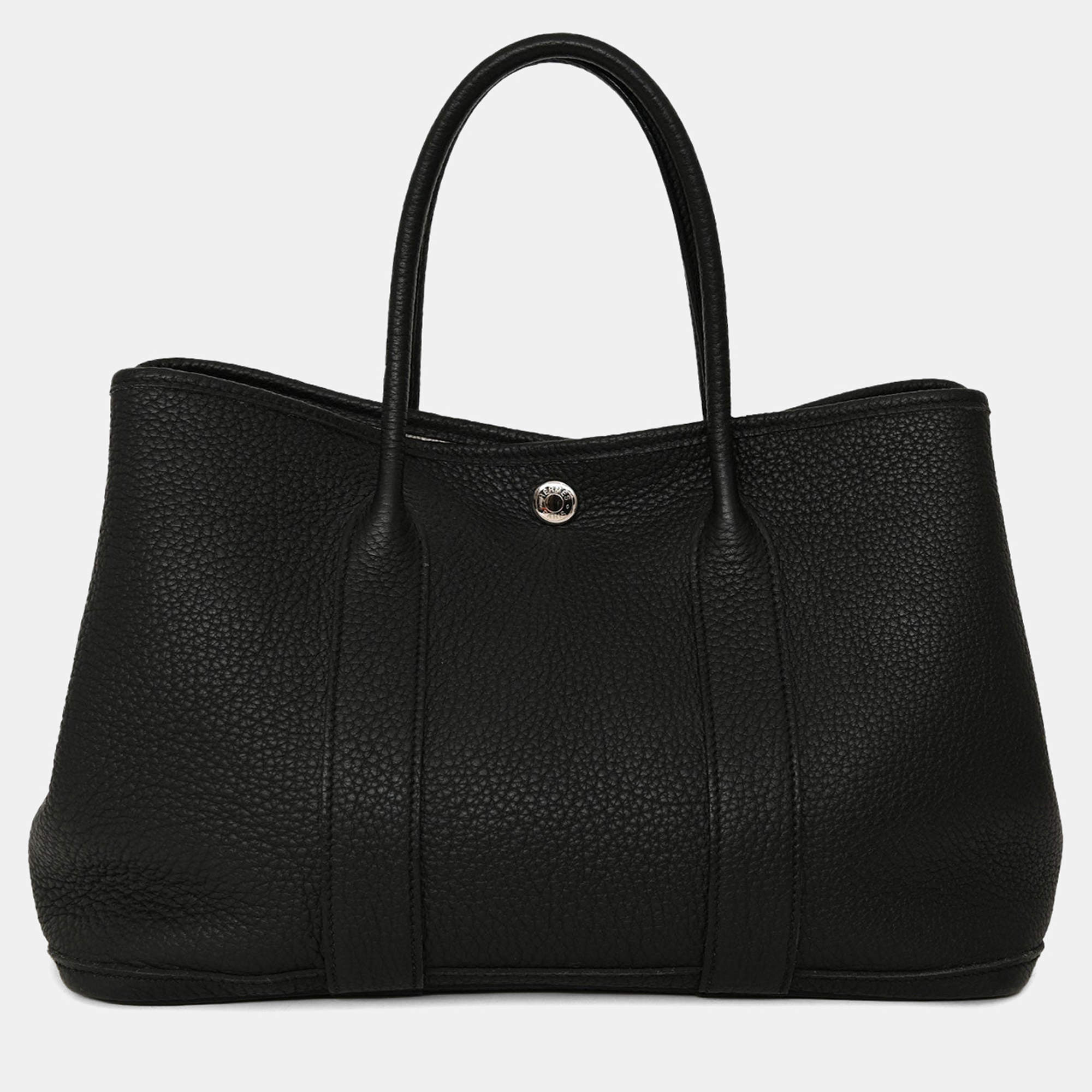 مملوكة مسبقًا Hermes Black Negonda Leather Garden Party 30