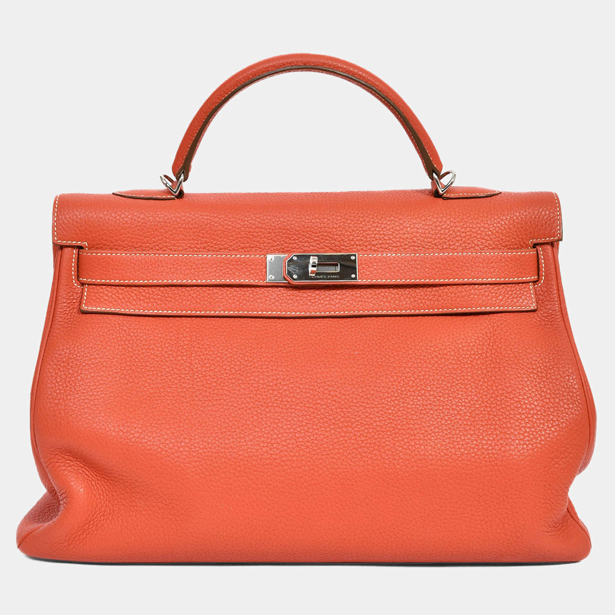مملوكة مسبقًا Hermes Coral Clemence Leather Kelly 40 with Strap