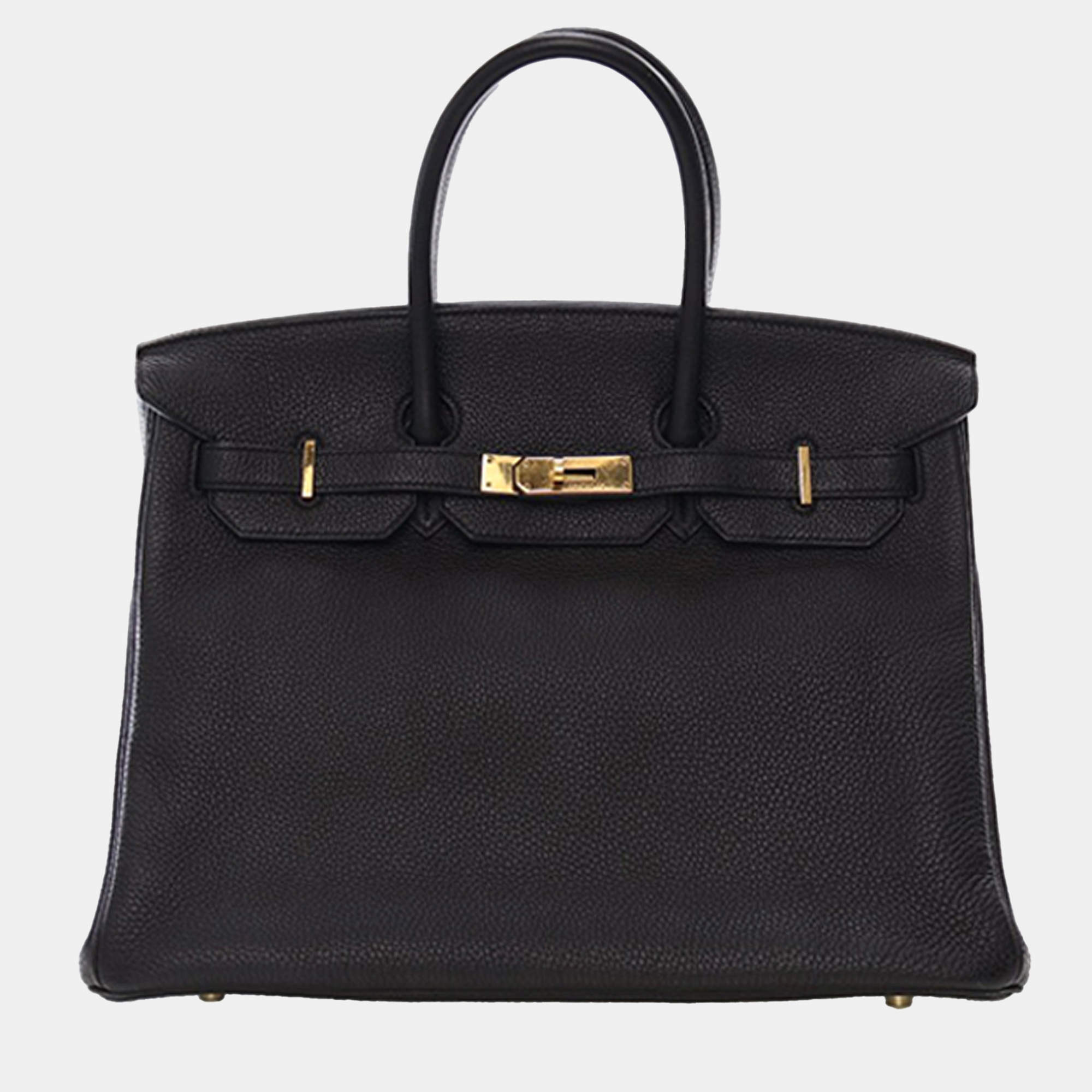 Pre Owned Hermes Black Togo Birkin Retourne 35