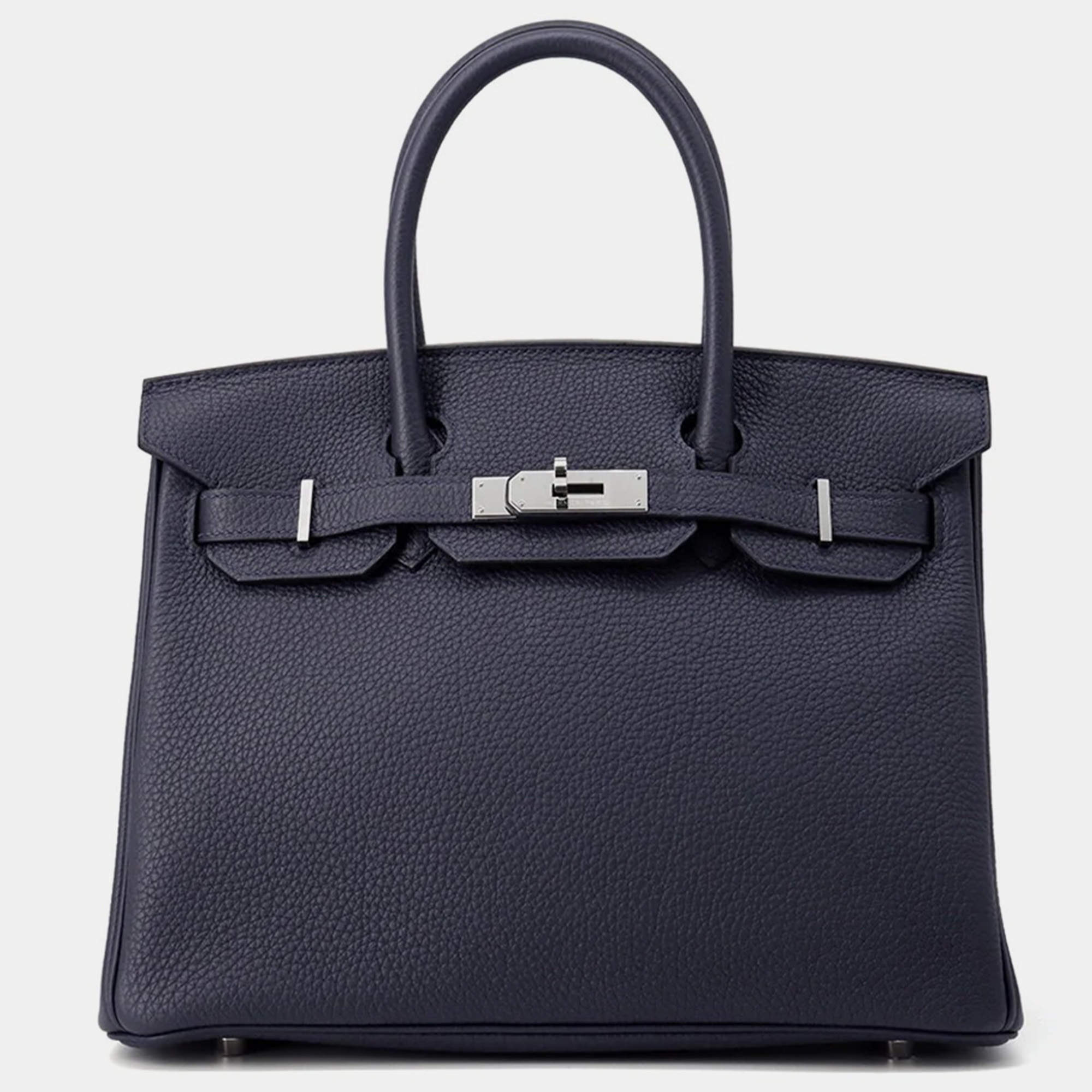مملوكة مسبقًا Hermes Birkin Blue Nuit Togo Leather Size 30