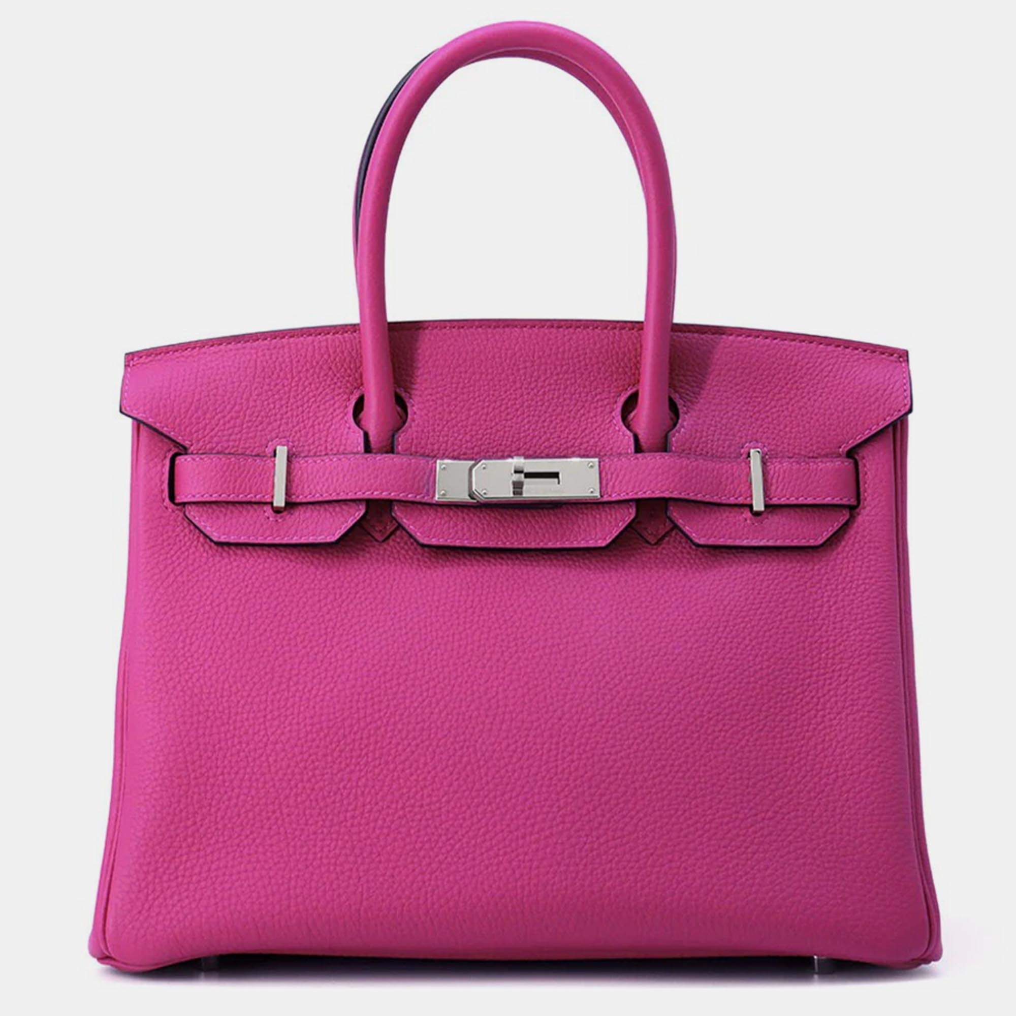 Pre Owned Hermes Birkin Rose Purple Togo Leather Size 30