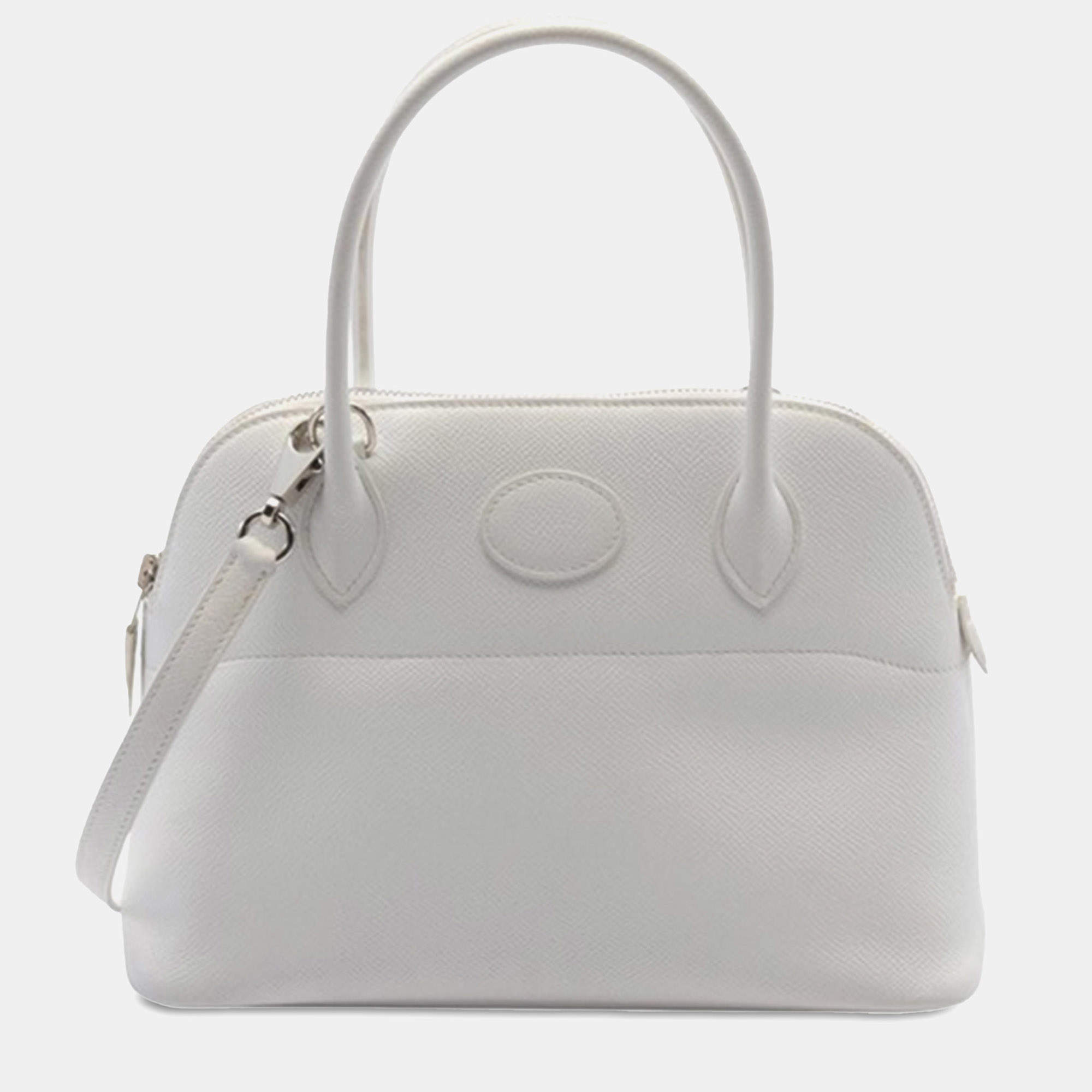 Pre Owned Hermes White Epsom Bolide 27