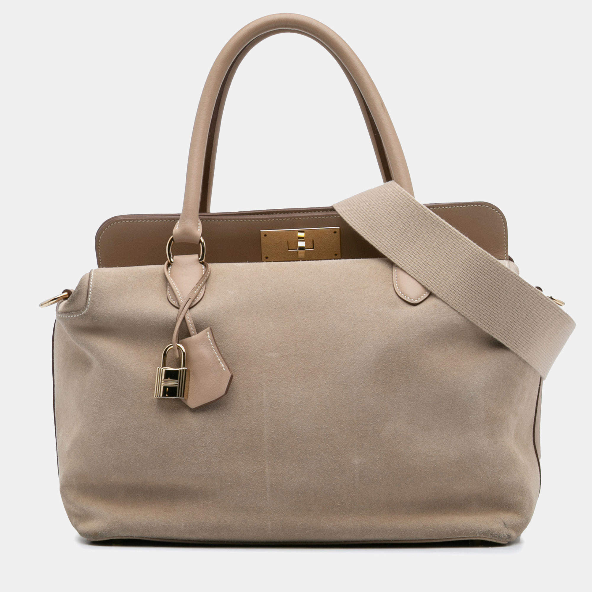 Pre Owned Hermes Brown Veau Grizzly and Swift Toolbox 33