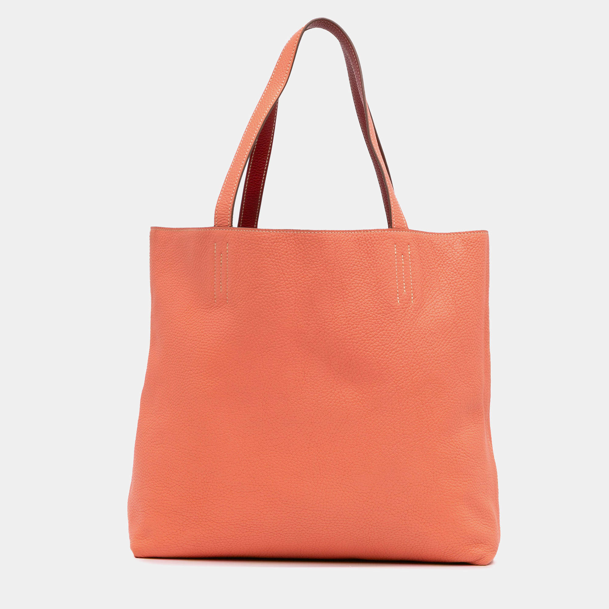 Pre Owned Hermes Pink Red Clemence Double Sens 36