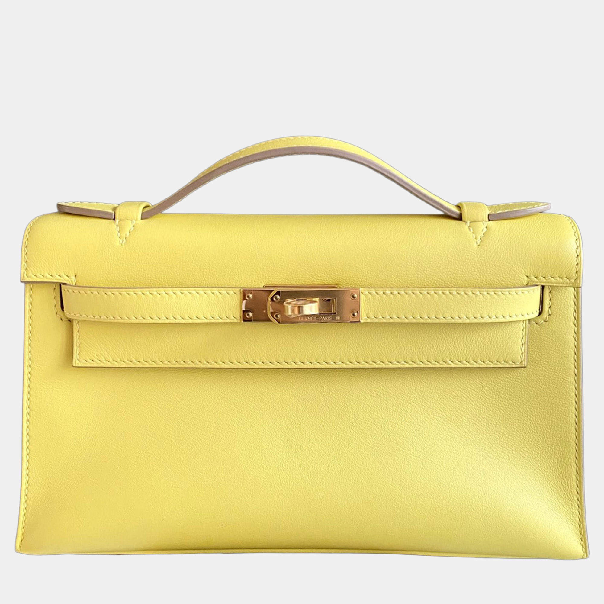 Pre Owned Hermes Mini Kelly I Yellow Swift Gold hardware