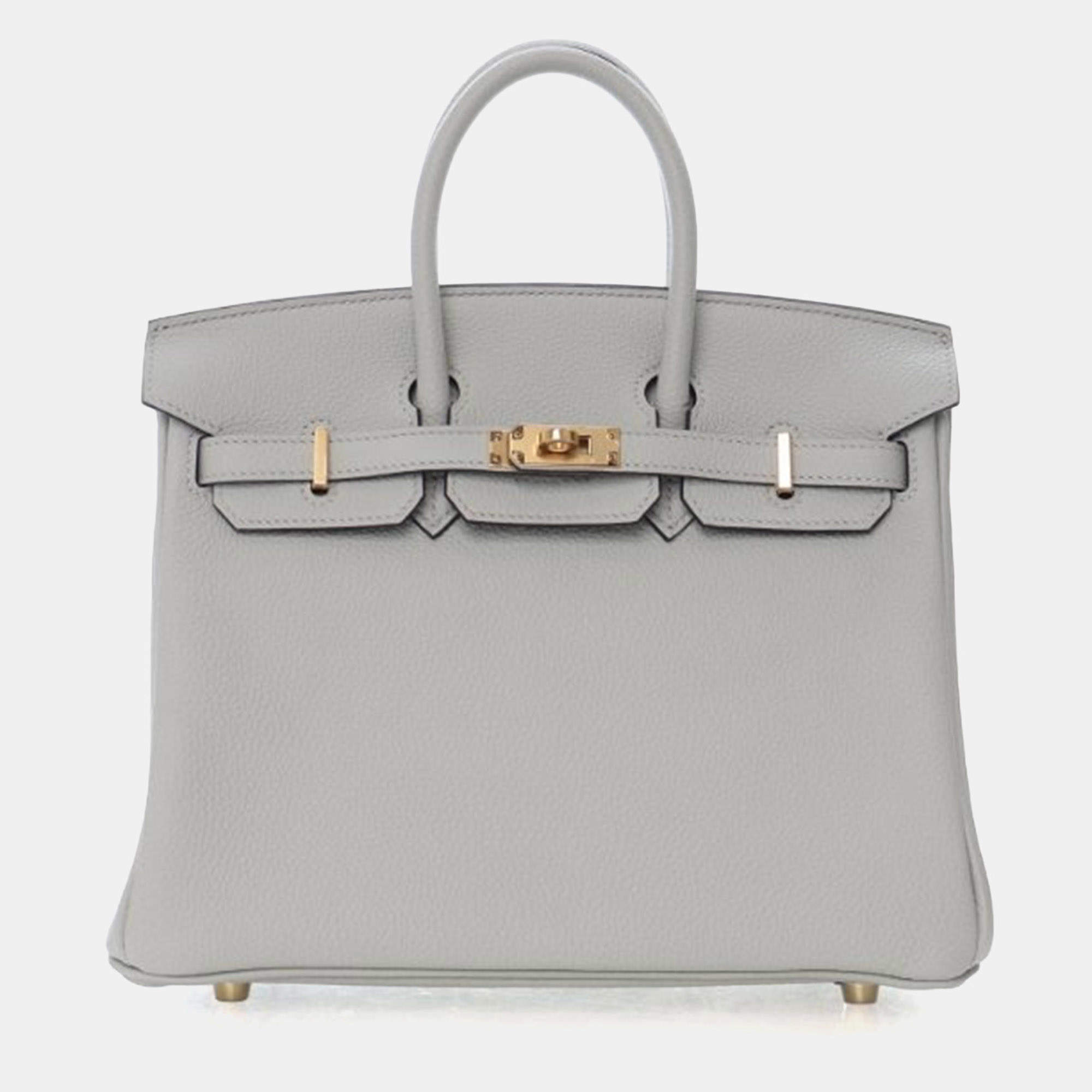 Pre Owned Hermes Gris Neve Togo Birkin 25