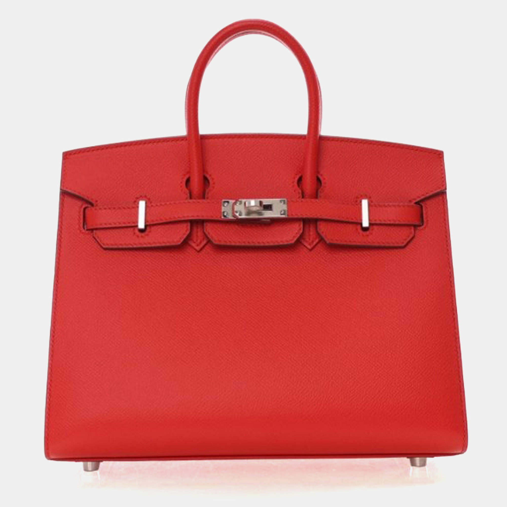 Pre Owned Hermes Rouge De Coeur Epsom Sellier Birkin 25