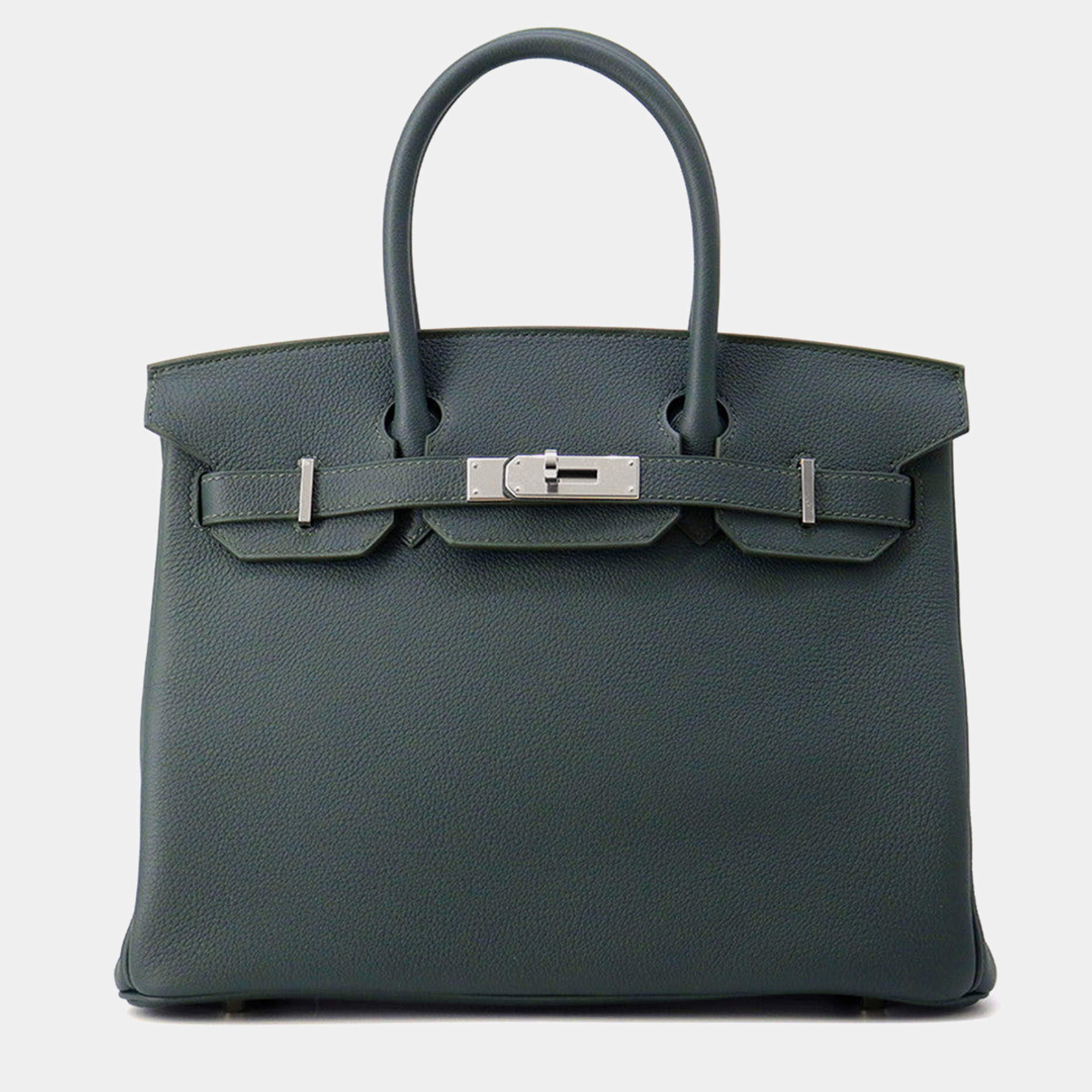 مملوكة مسبقًا Hermes Birkin Vert Mangrove Taurillon Maurice Size 30