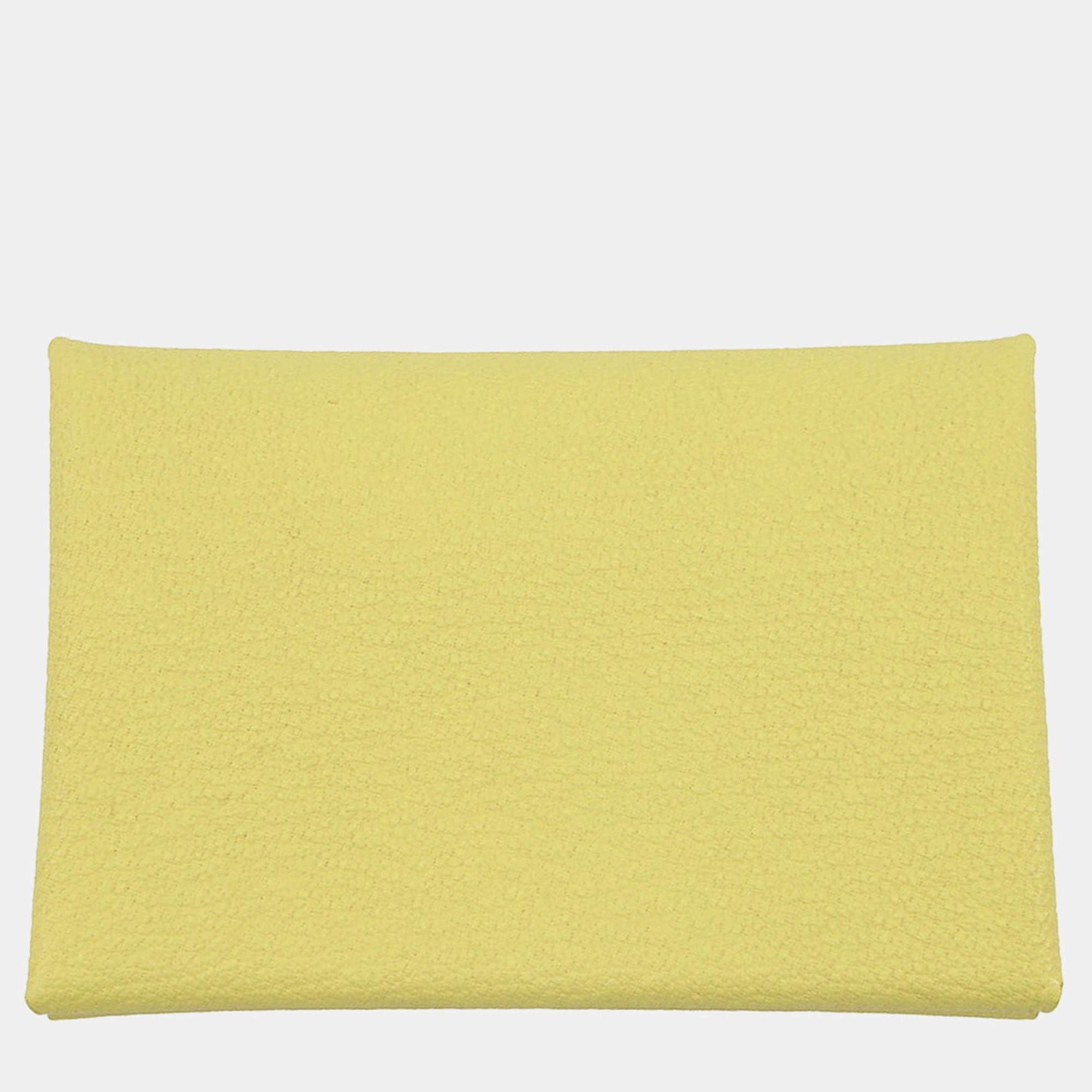 Pre Owned Hermes Calvi Duo Limoncello Chevre Myzore Goatskin