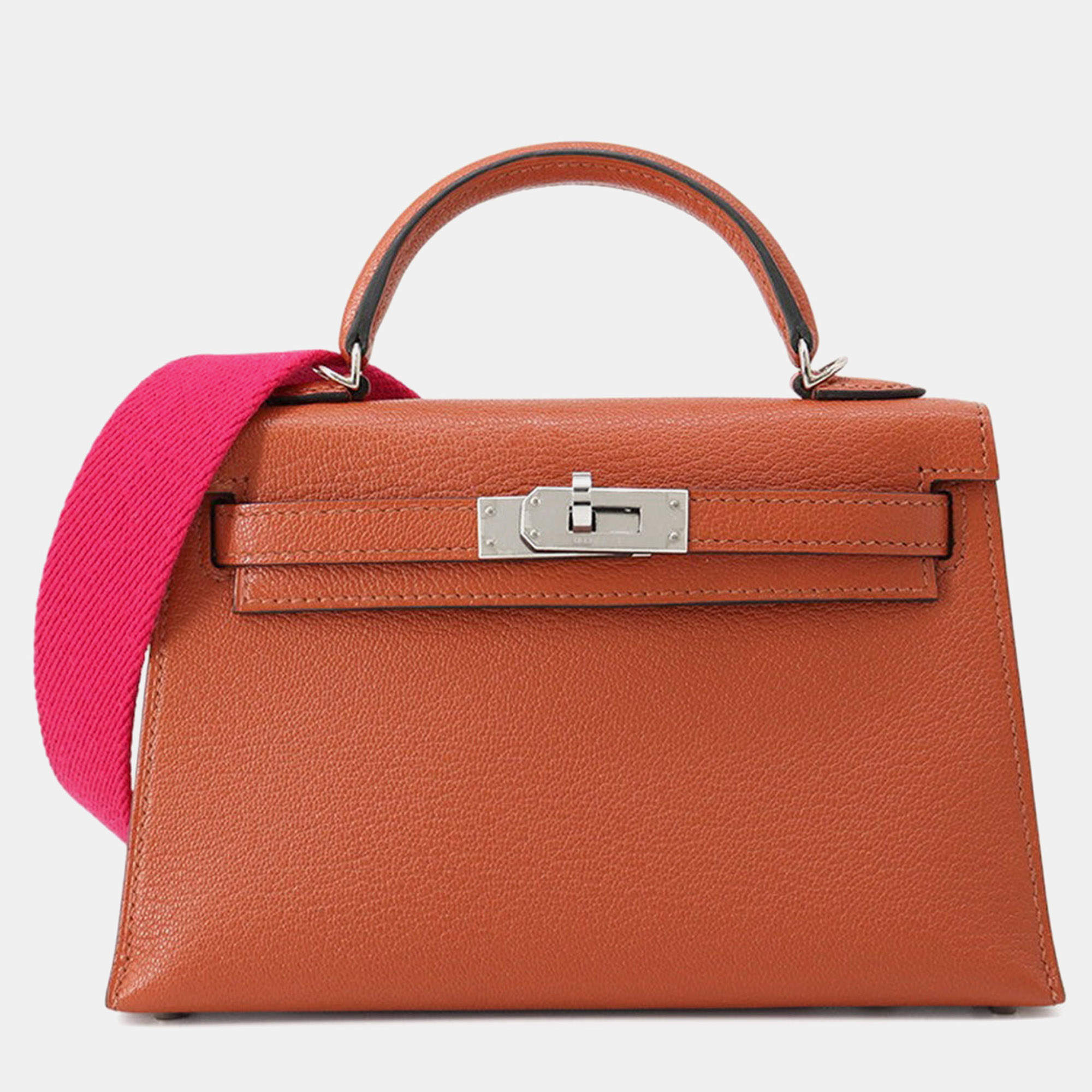 مملوكة مسبقًا Hermes Mini Kelly 2 Cuivre/Rose Mexico Chevre Myzore Goatskin