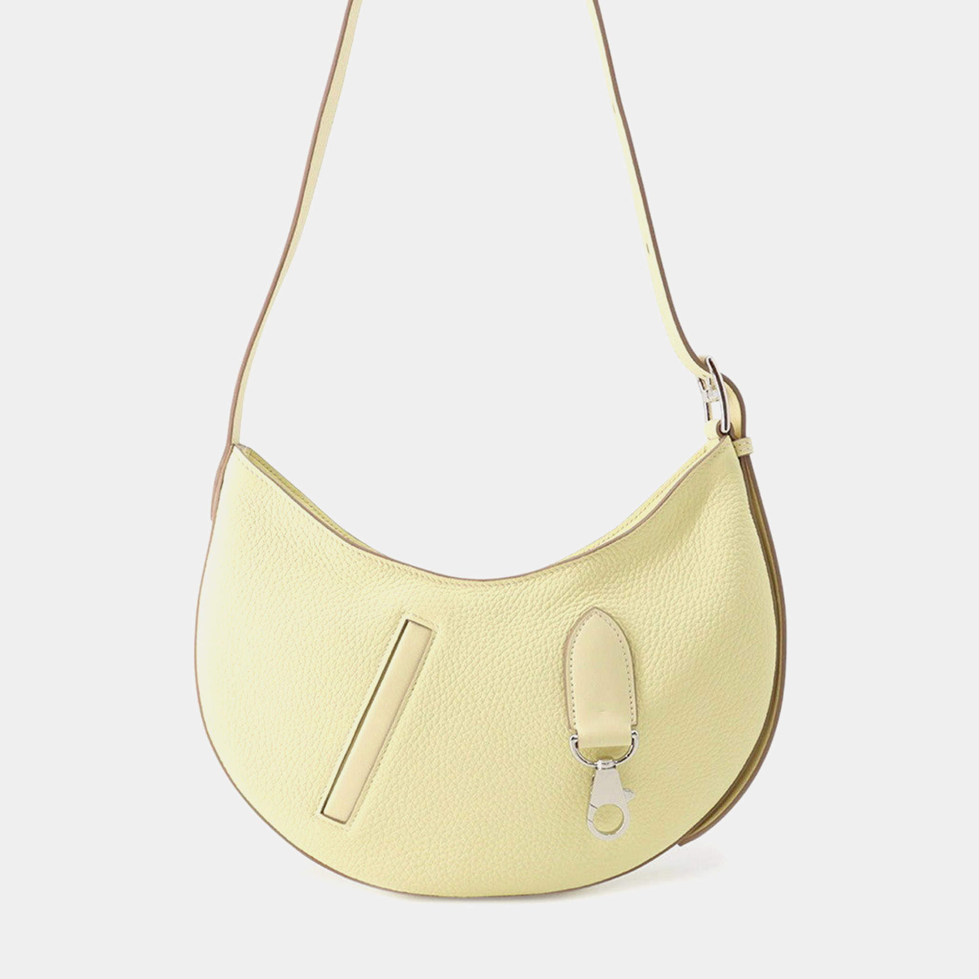 Pre Owned Hermes Petit Arson Jaune Milton Taurillon Clemence Swift Leather