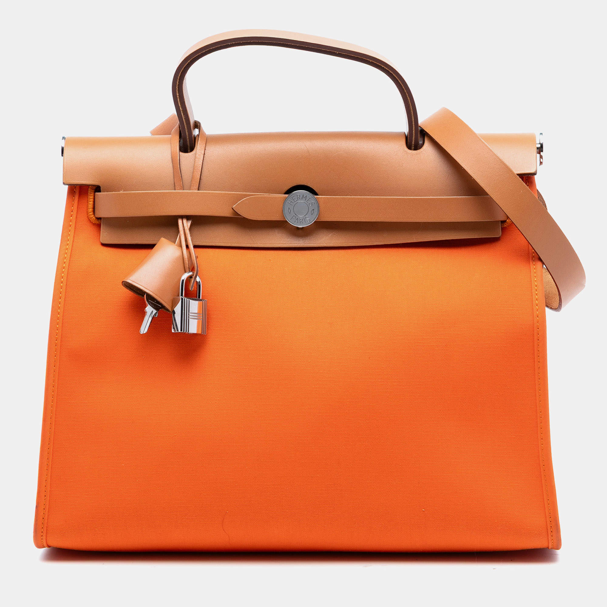مملوكة مسبقًا حقيبة هيرمس توال هرباغ زيبر 31 بني برتقالي