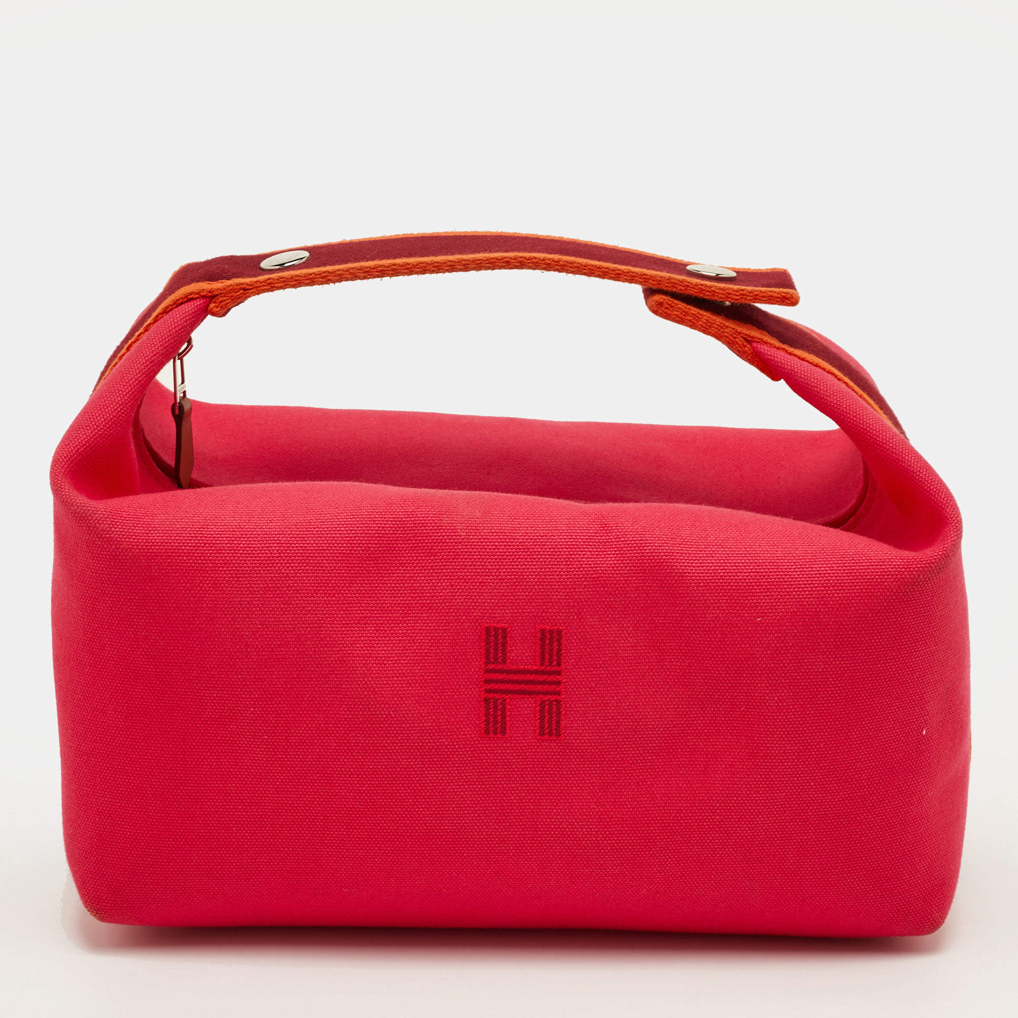 Pre Owned Hermes Bride-a-Brac Large Hibiscus Toile H Canvas Case