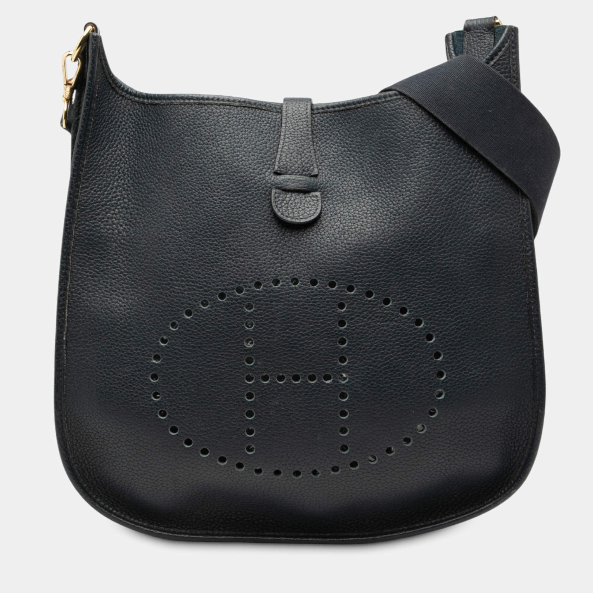 Pre Owned Hermes Blue Clemence Evelyne I GM