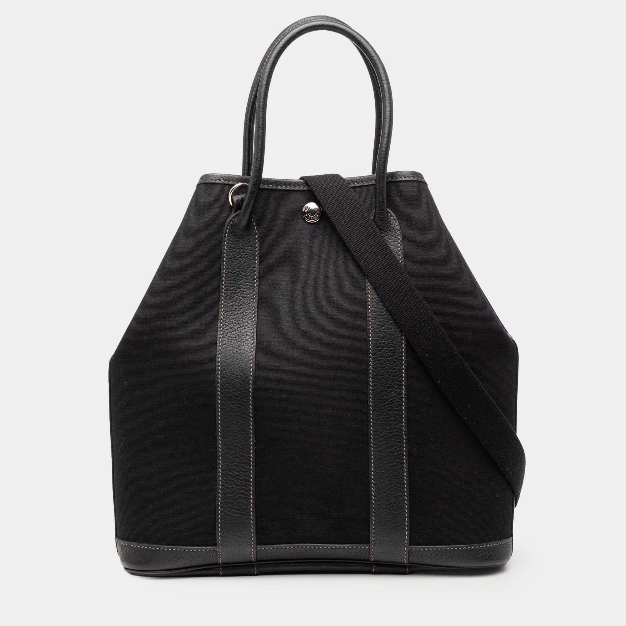 Pre Owned Hermes Black Toile and Negonda Garden File 28