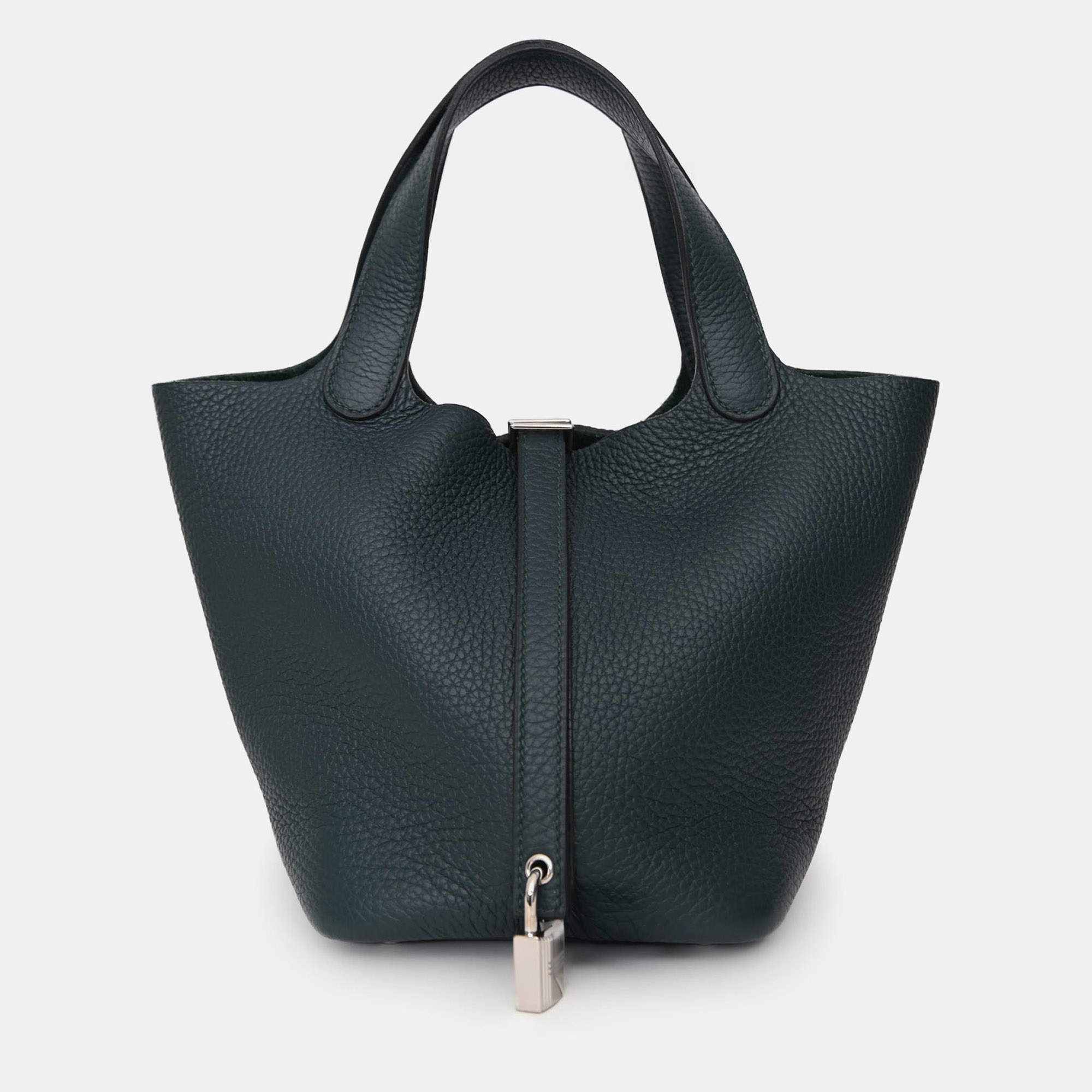 Pre Owned حقيبة هيرمس 2021 سيبريس فيرت كليمينس بيكوتين 18