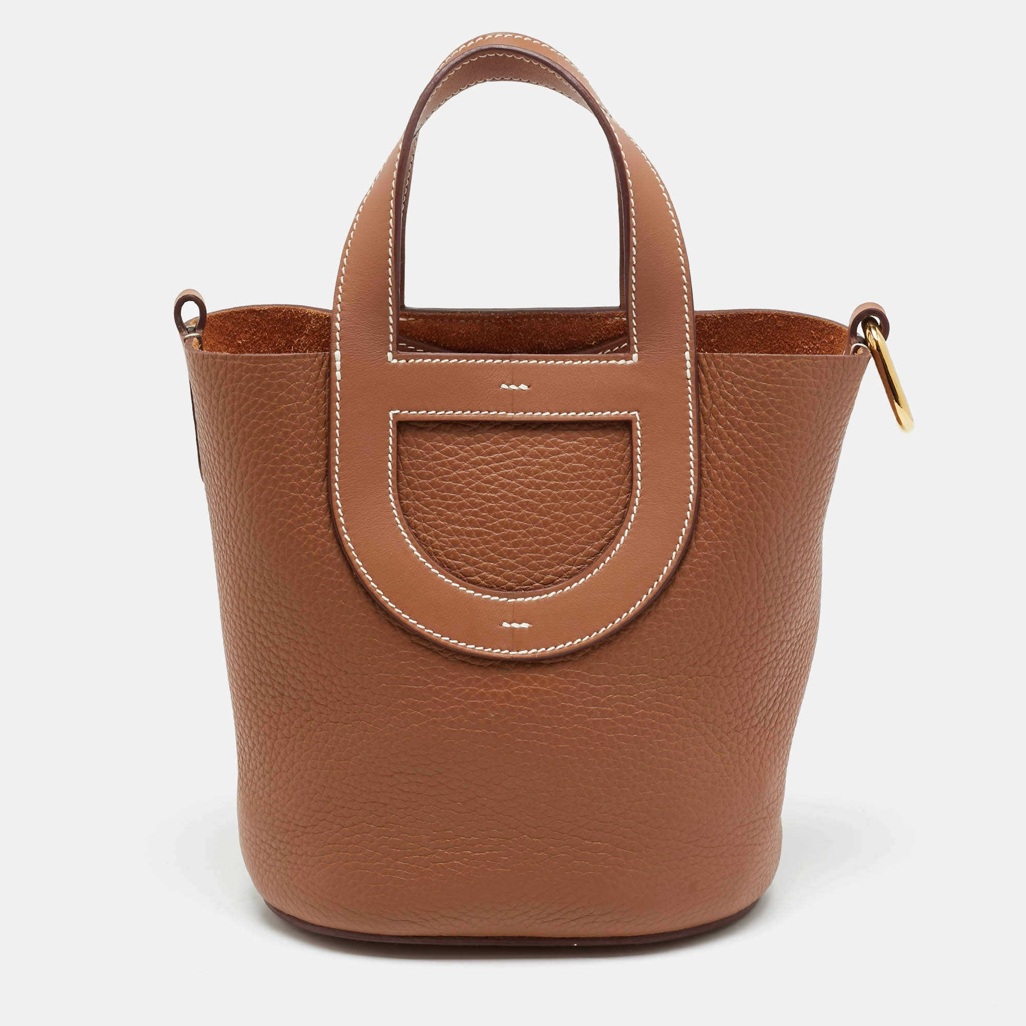 مملوكة مسبقًا Hermès In The Loop 18 Gold Taurillon Clemence and Swift Leather Tote