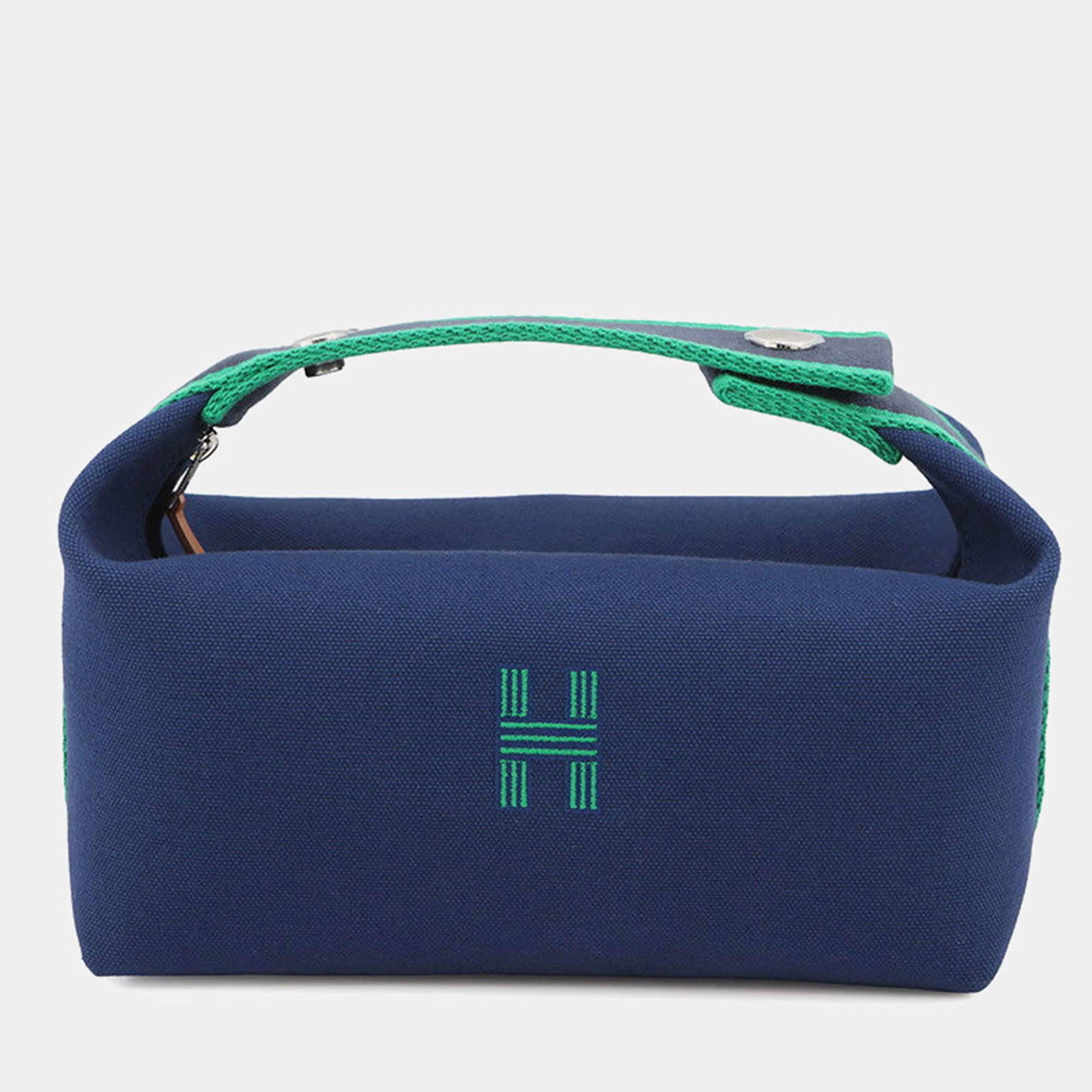 مملوكة مسبقًا Hermes Brid A Black Marine Canvas Size Pm