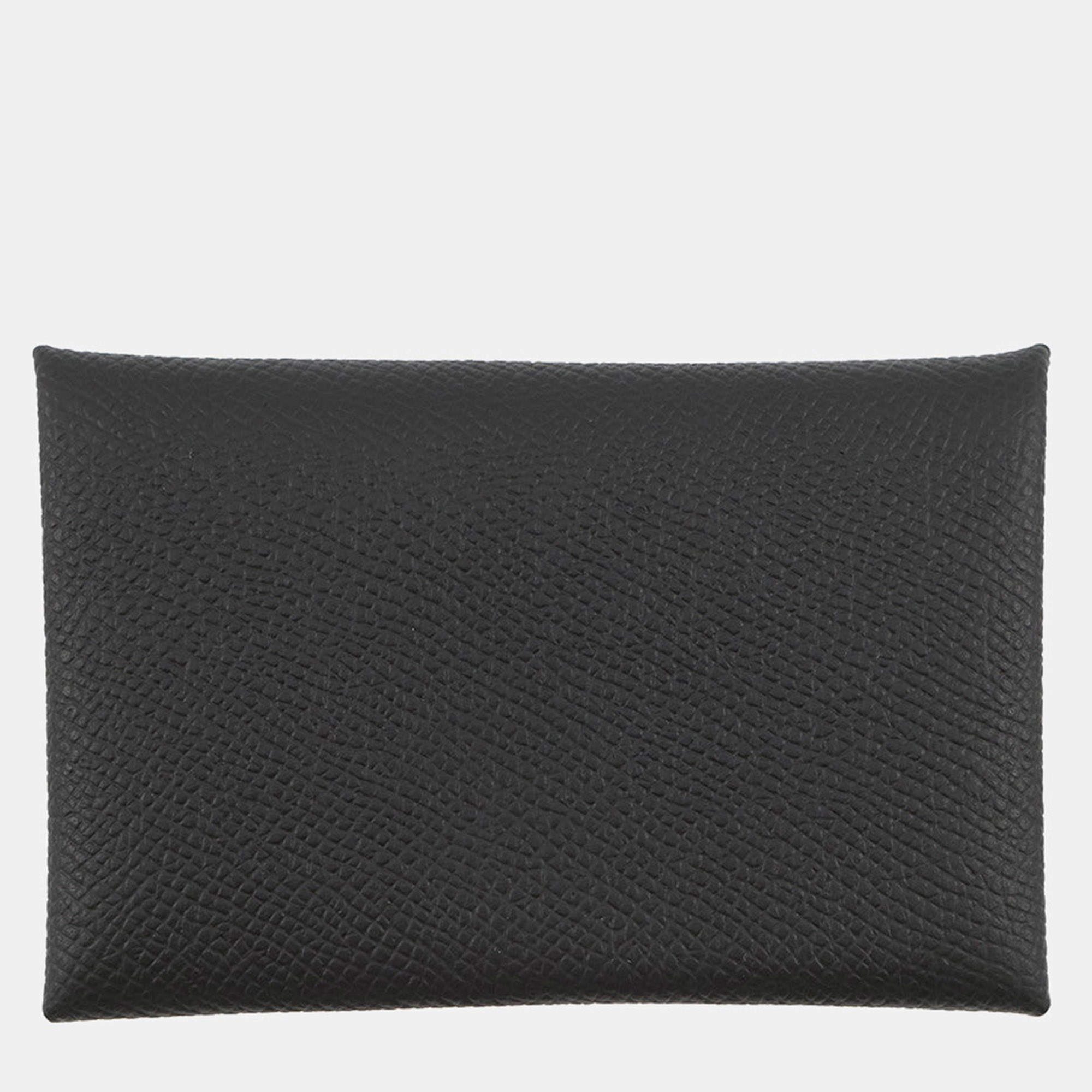 مملوكة مسبقًا Hermes Calvi Black Epsom Wallet