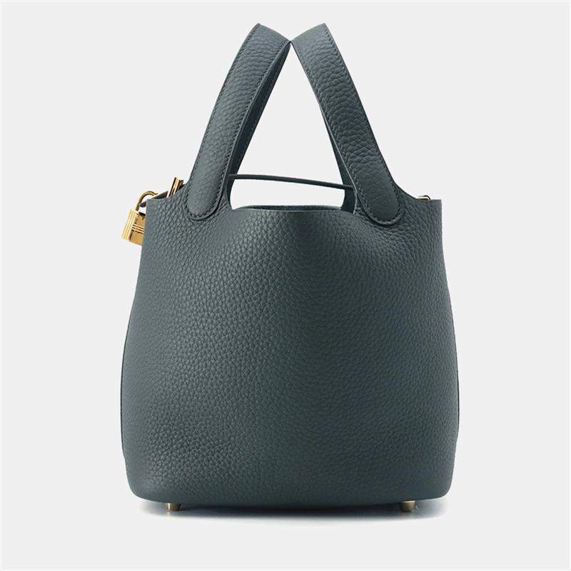 Pre Owned Hermes Picotin Lock Vert Mangrove Taurillon Clemence Size Pm