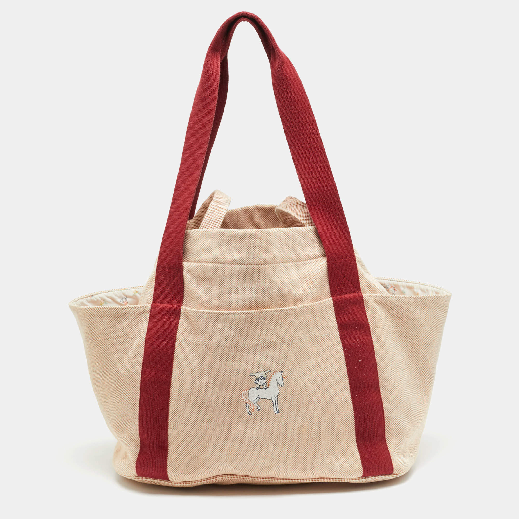 مملوكة مسبقًا Hermes Cabriole Terracotta  H Canvas Nappy Bag