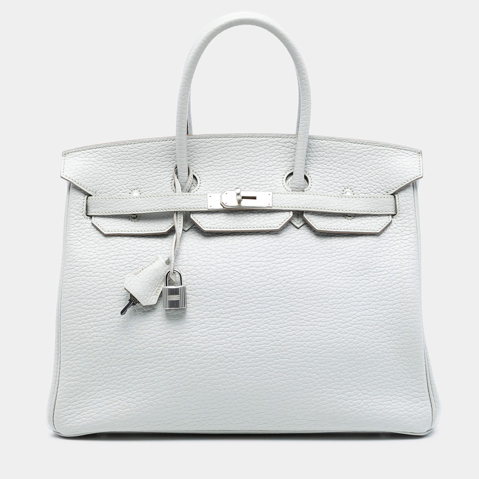 Pre Owned حقيبة هيرمس بيركين ريتورن 53 توغو أبيض