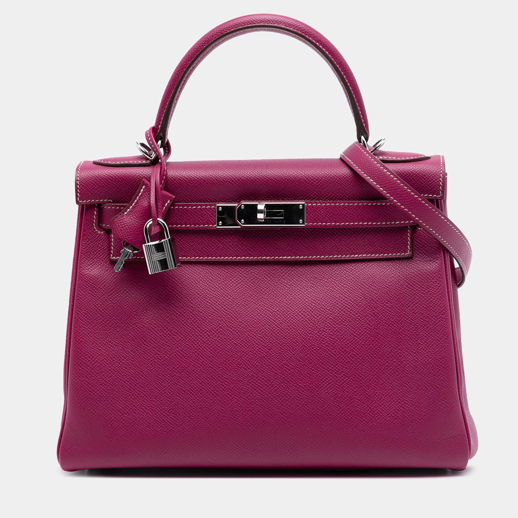 Pre Owned Hermes Purple Epsom Candy Kelly II Retourne 28