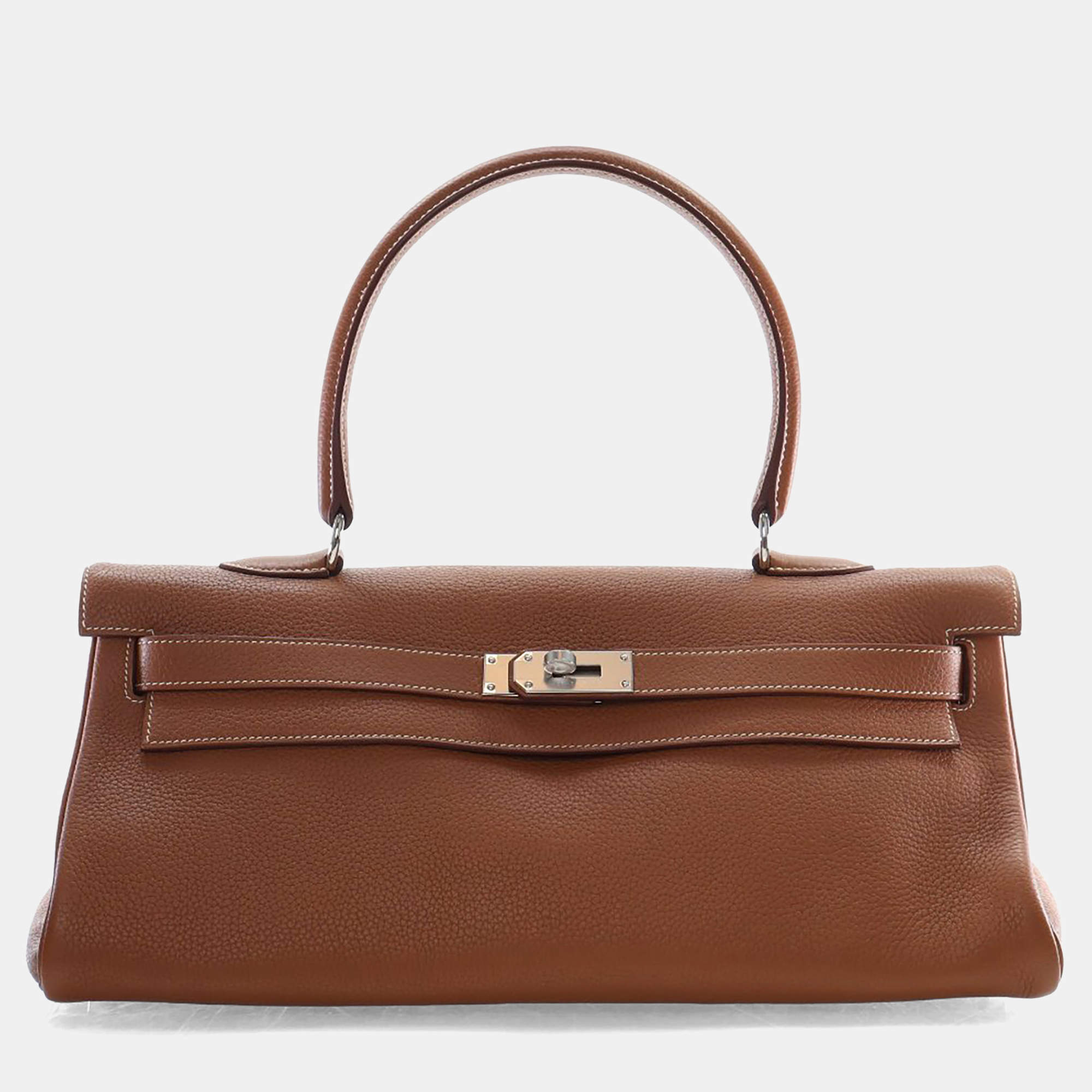 Pre Owned Hermes Gold Clemence Shoulder Kelly 42