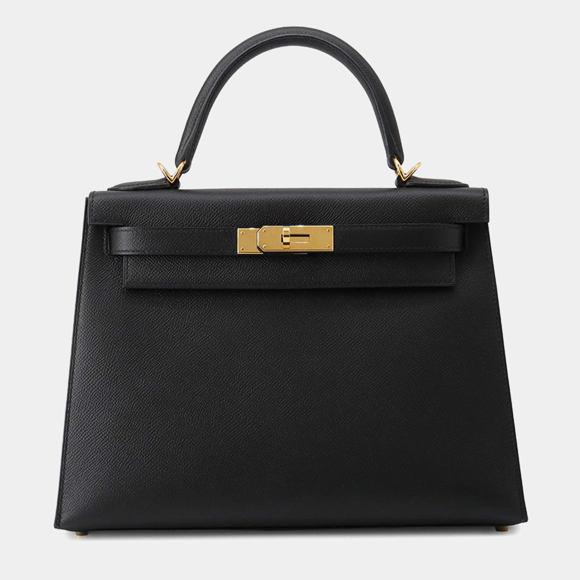 Pre Owned حقيبة هيرمس كيلي سوليير 28 جلد إيبسوم أسود