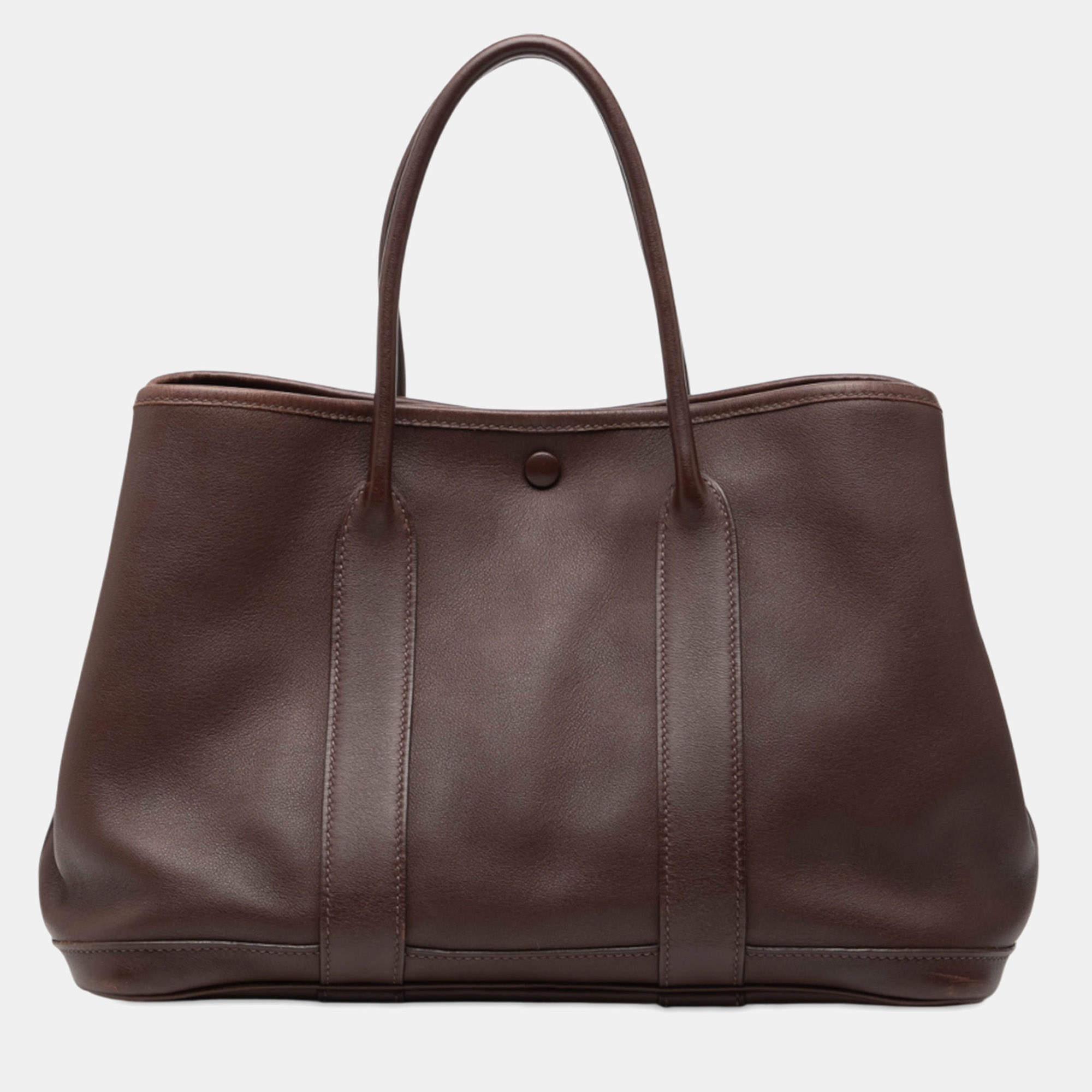 Pre Owned حقيبة هيرمس براون أورانج سوفت وسيلك بولدوك تويلي جاردن بارتي 30