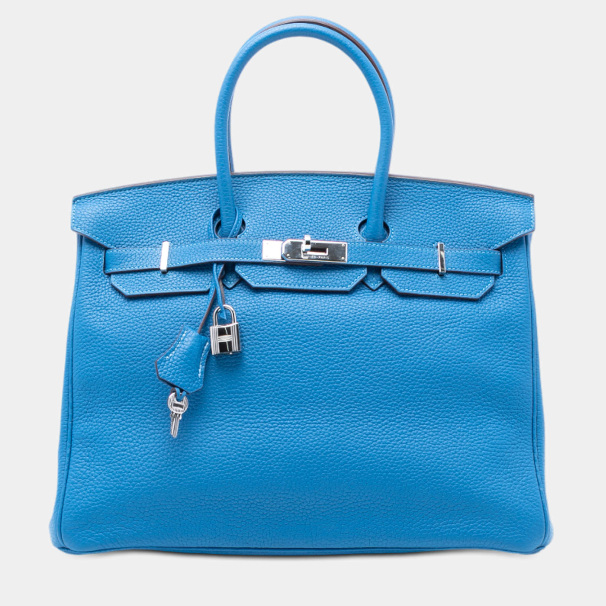 Pre Owned Hermes Blue Togo Birkin Retourne 35
