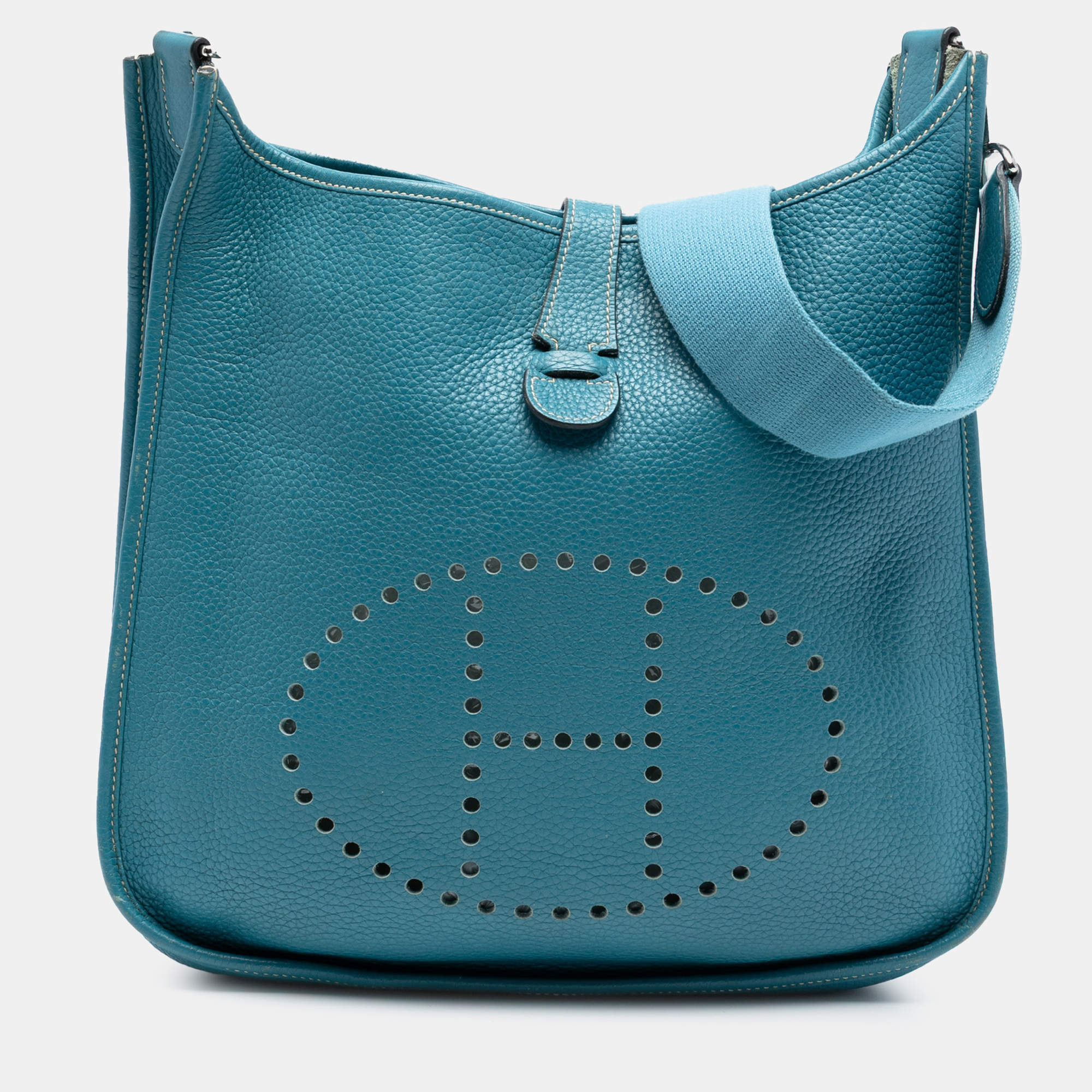 Pre Owned Hermes Blue Clemence Evelyne III 29