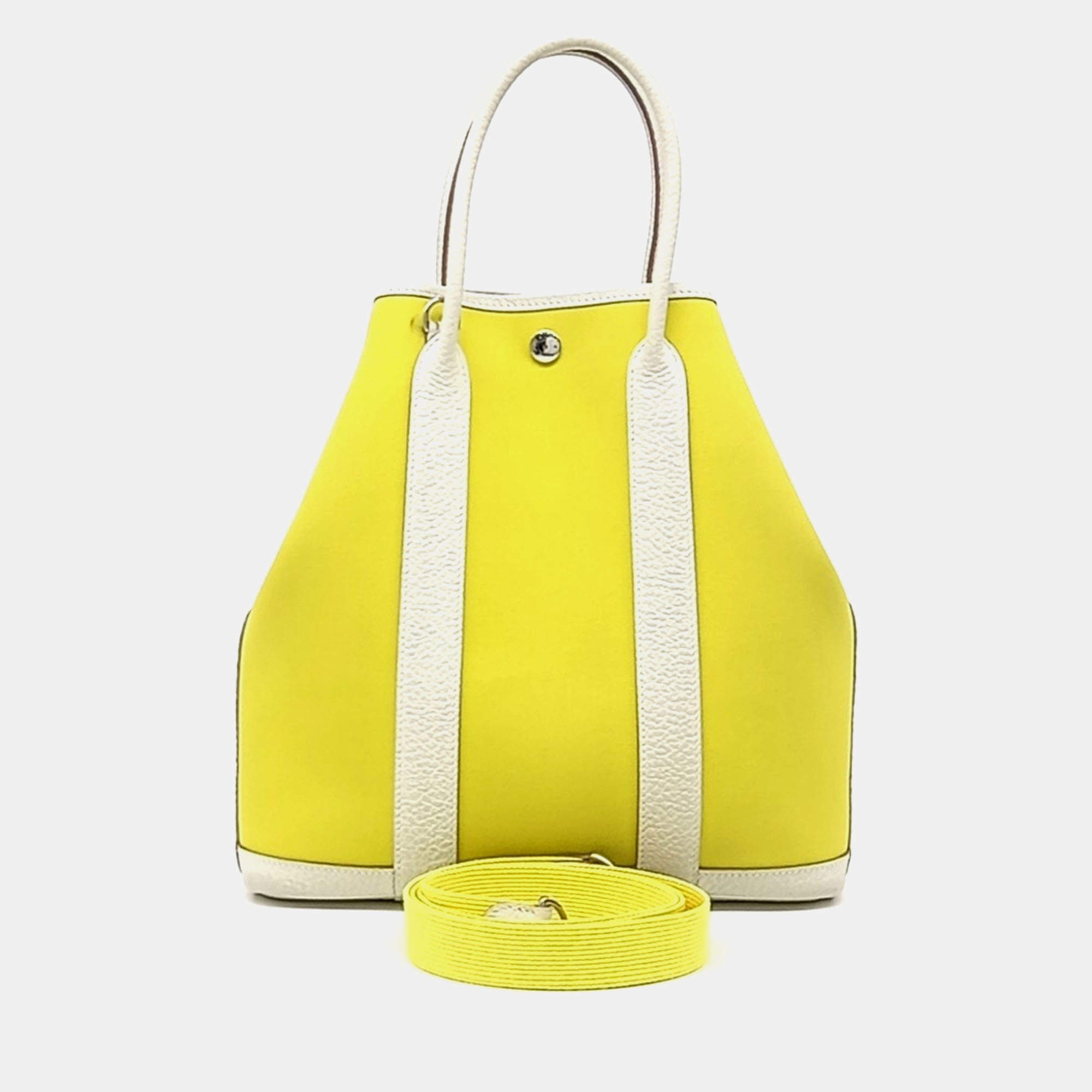 مملوكة مسبقًا Hermes Beige Yellow Fabric Garden File 28