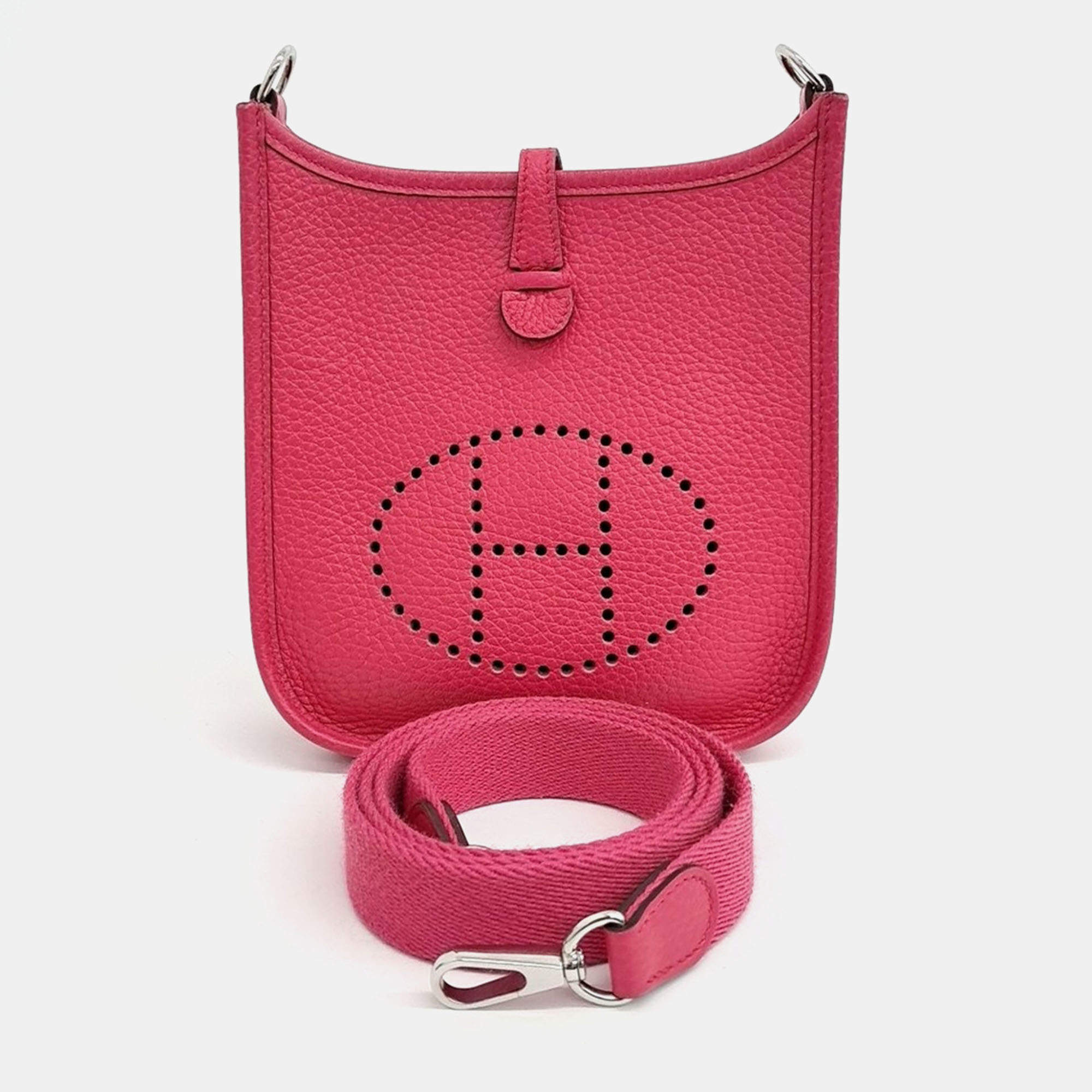 Pre Owned Hermes Pink Leather Evelyn 16