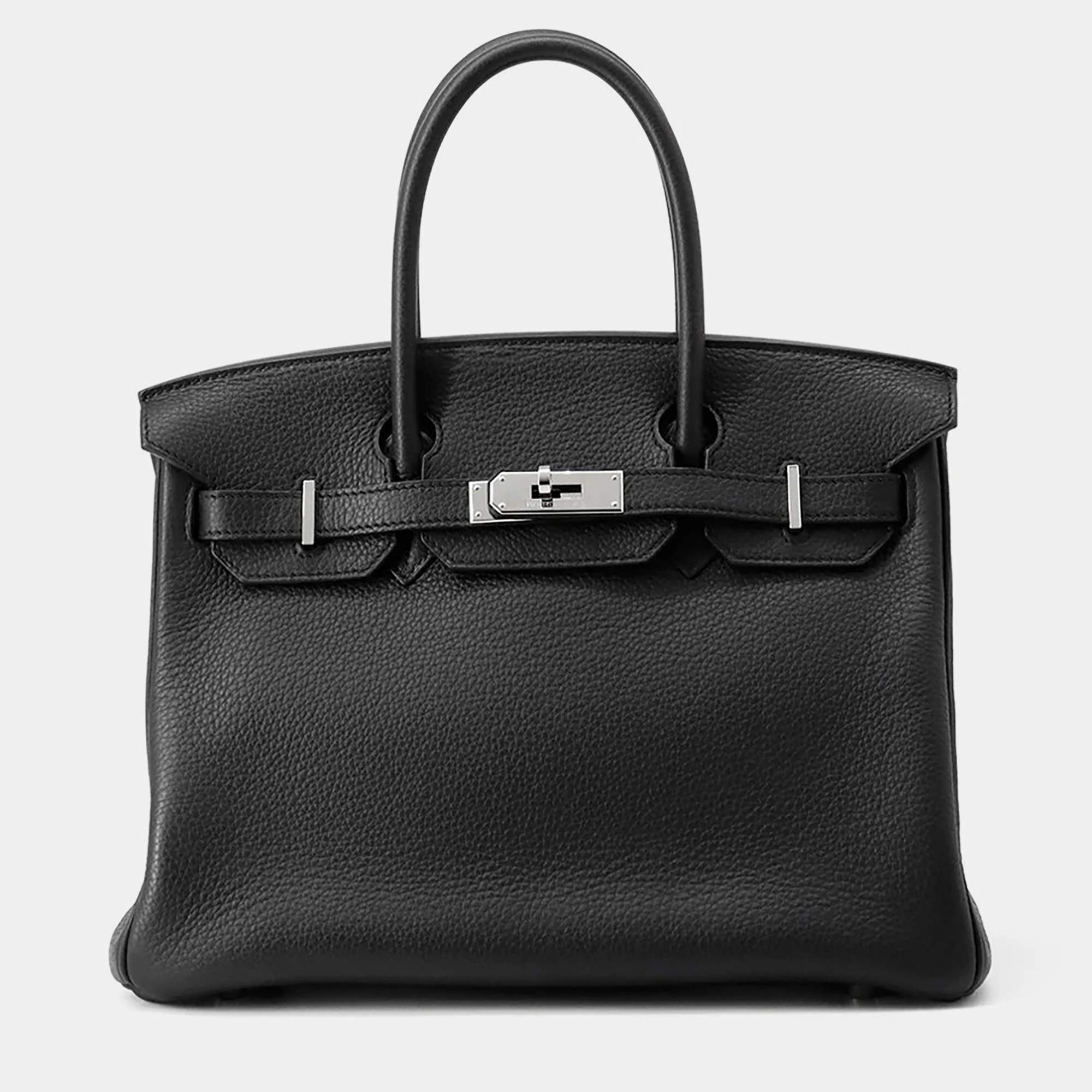 Pre Owned Hermes Birkin Black Taurillon Clemence Size 30