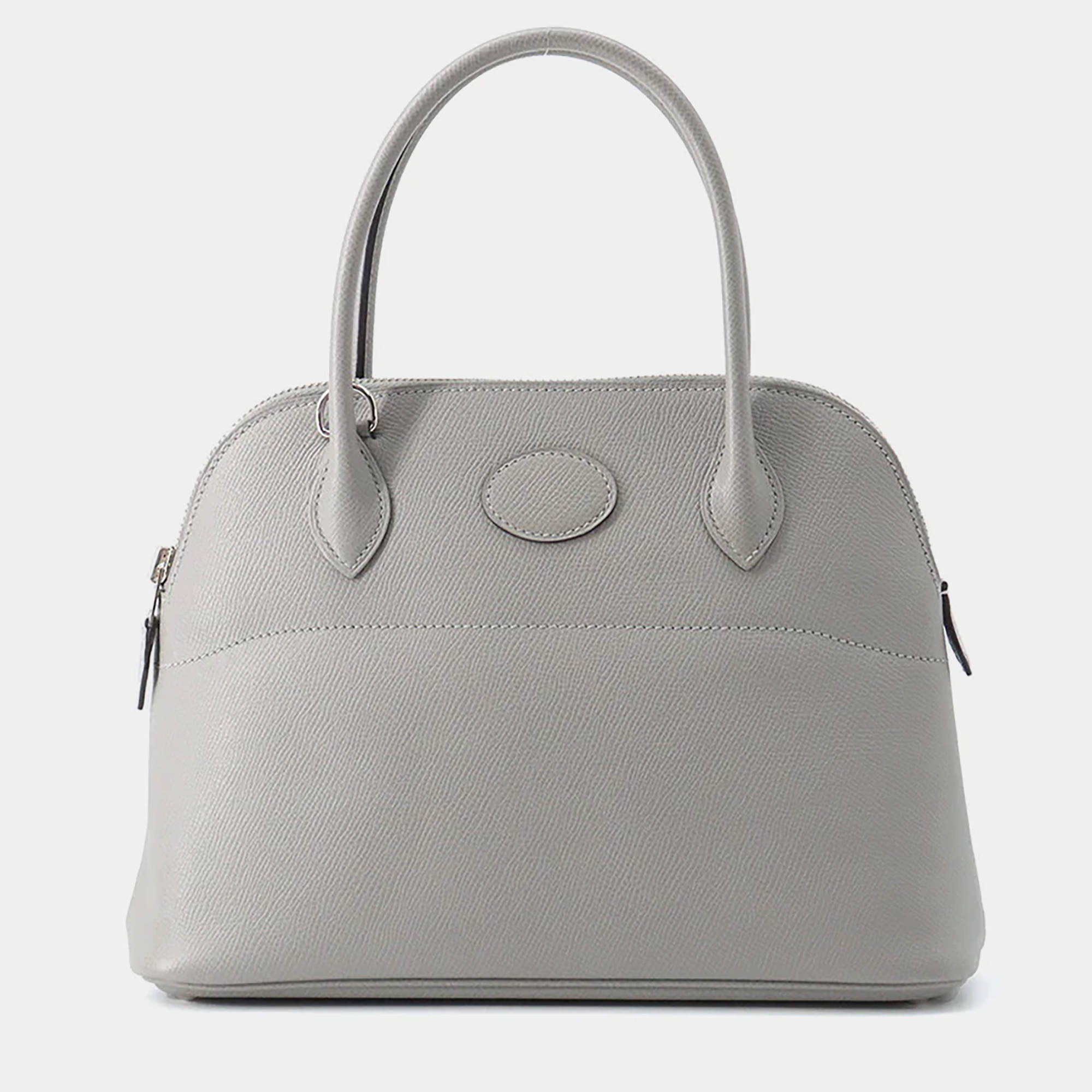 Pre Owned Hermes Bolide Gris Mouette Epsom Size 27